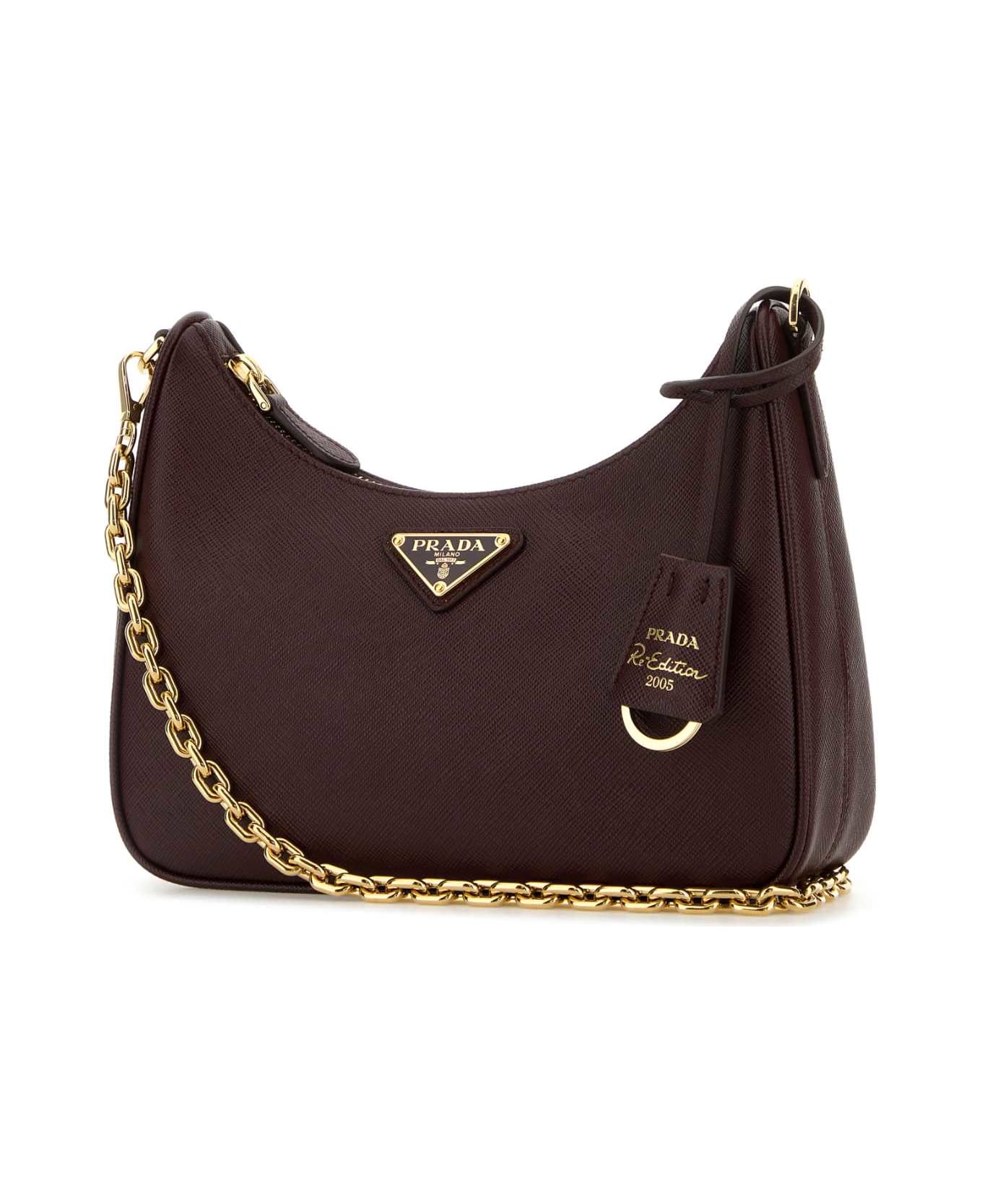 Prada Burgundy Leather Re-edition 2005 Shoulder Bag - BORDEAUX 1