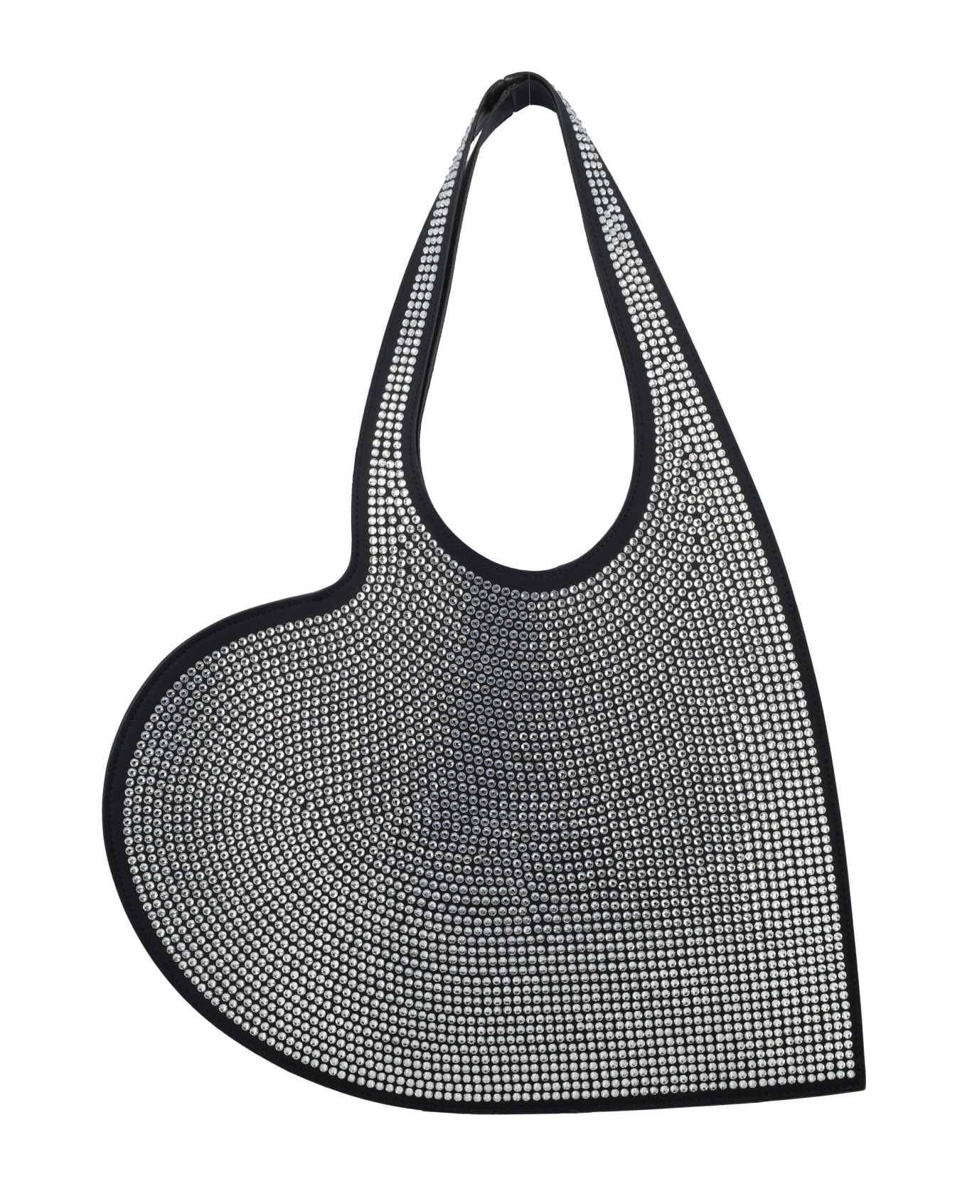 Coperni Heart Tote Bag With Crystals - BLACK SILVER CRYSTAL