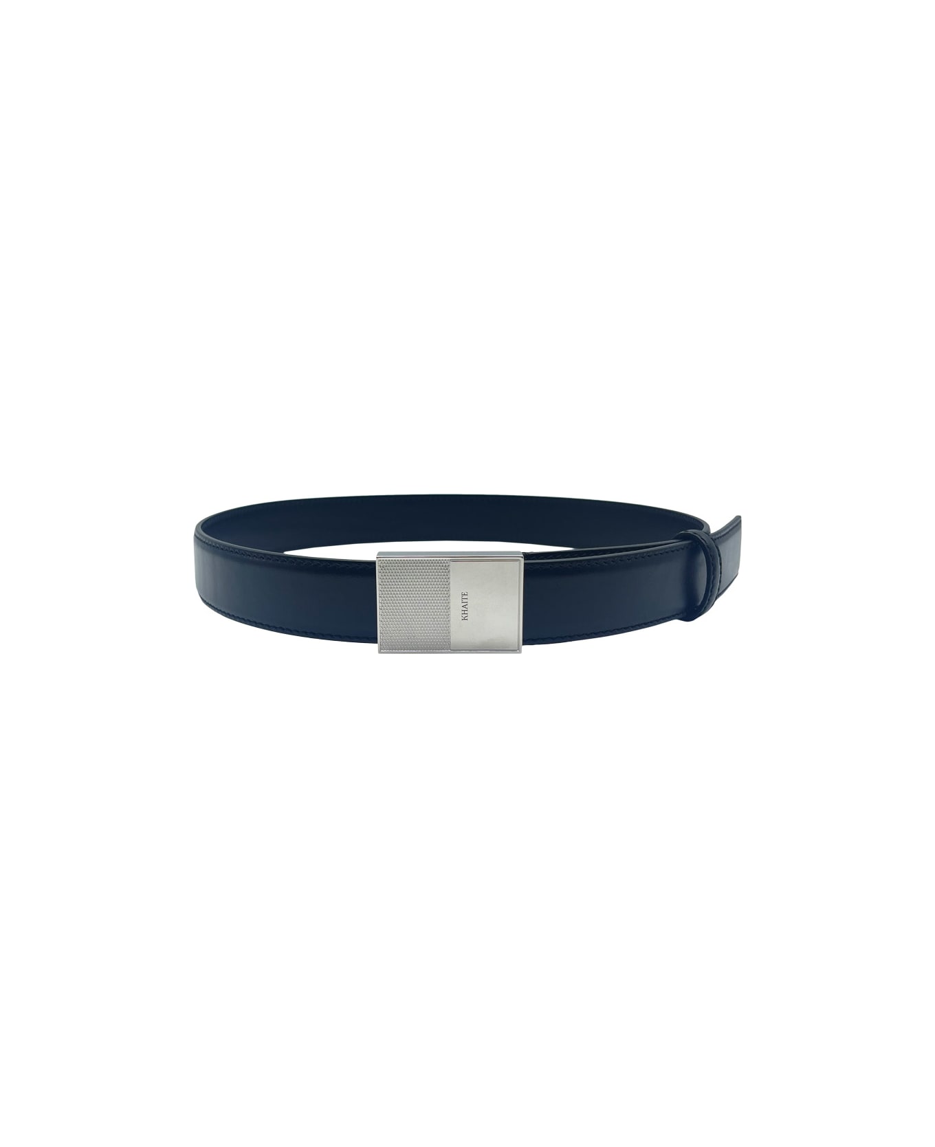 Khaite Elio Belt With Silver Buckle 30mm - Black Silver