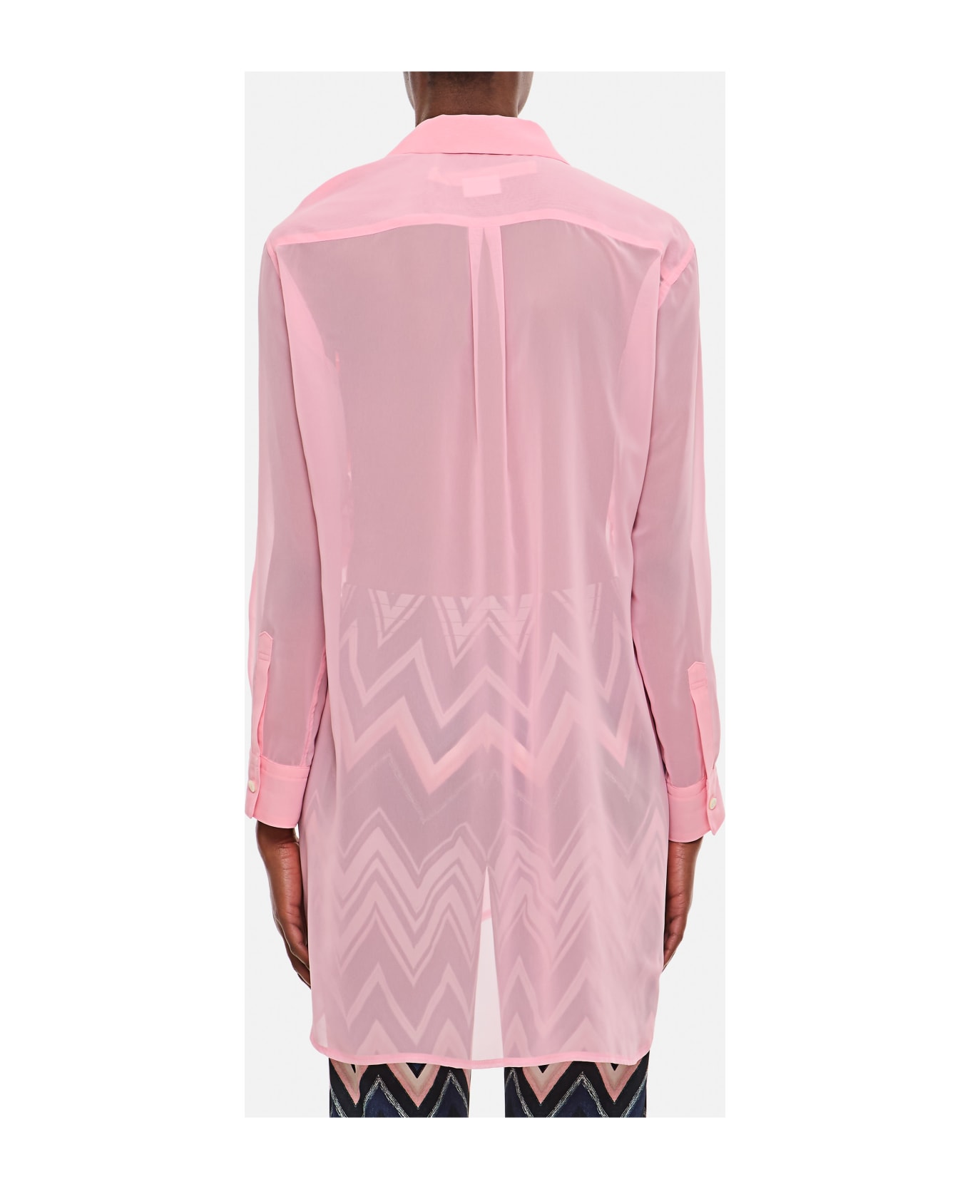 Comme des Garçons See-trough Georgette Shirt - Pink