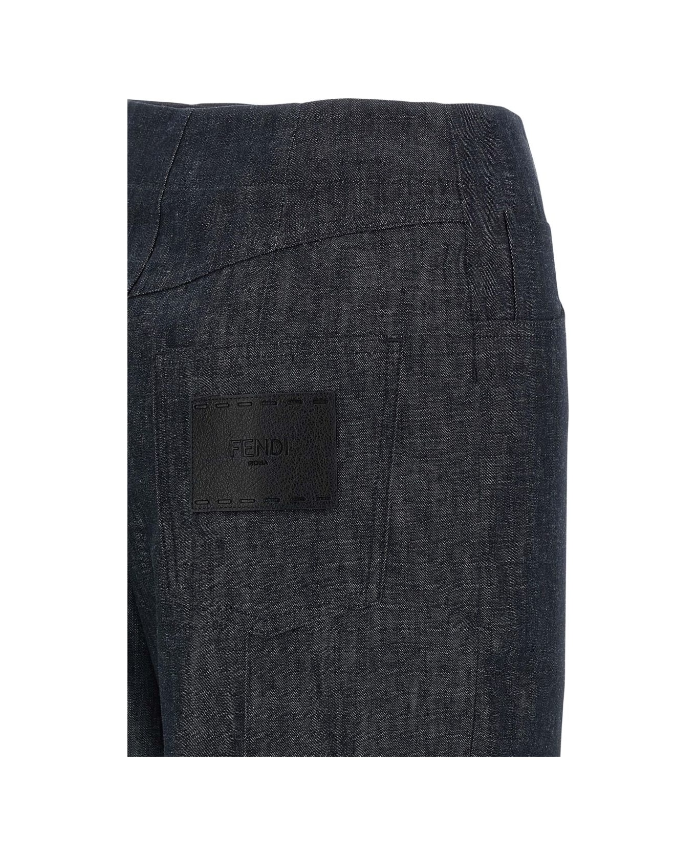 Fendi Cotton Wide-leg Trousers - Blue