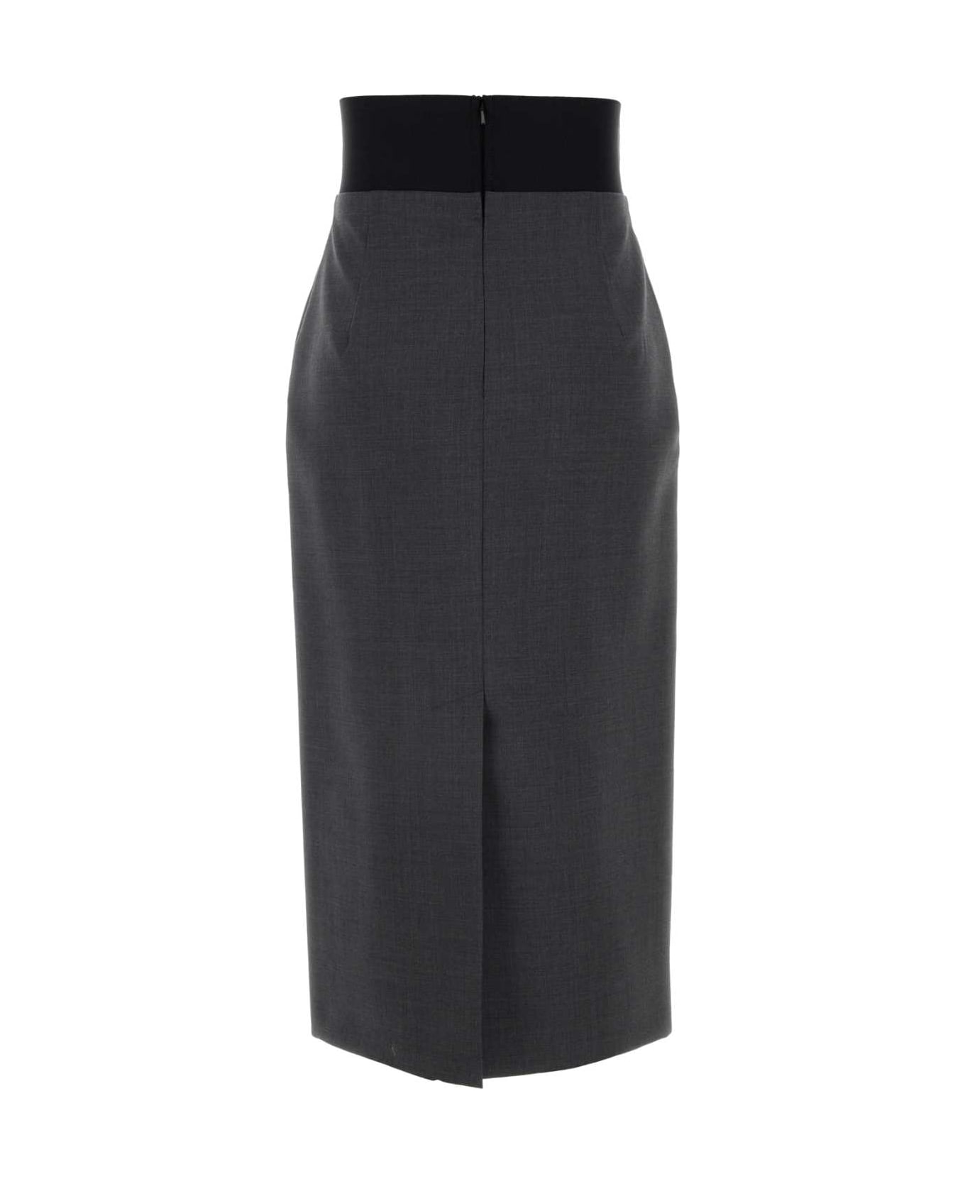 SportMax Dark Grey Wool Anny Skirt - Grigio