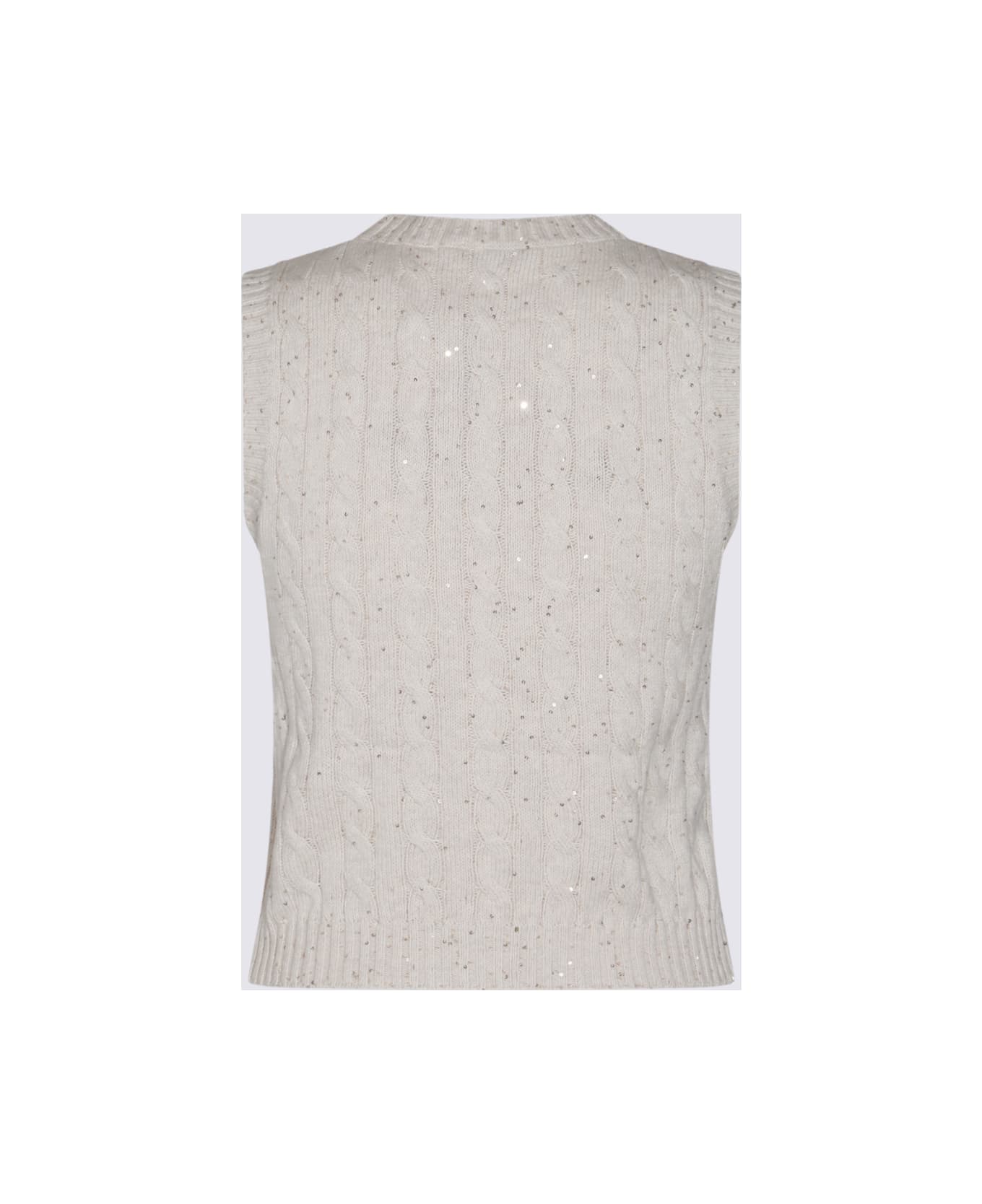 Brunello Cucinelli Beige Cotton Knitwear - White