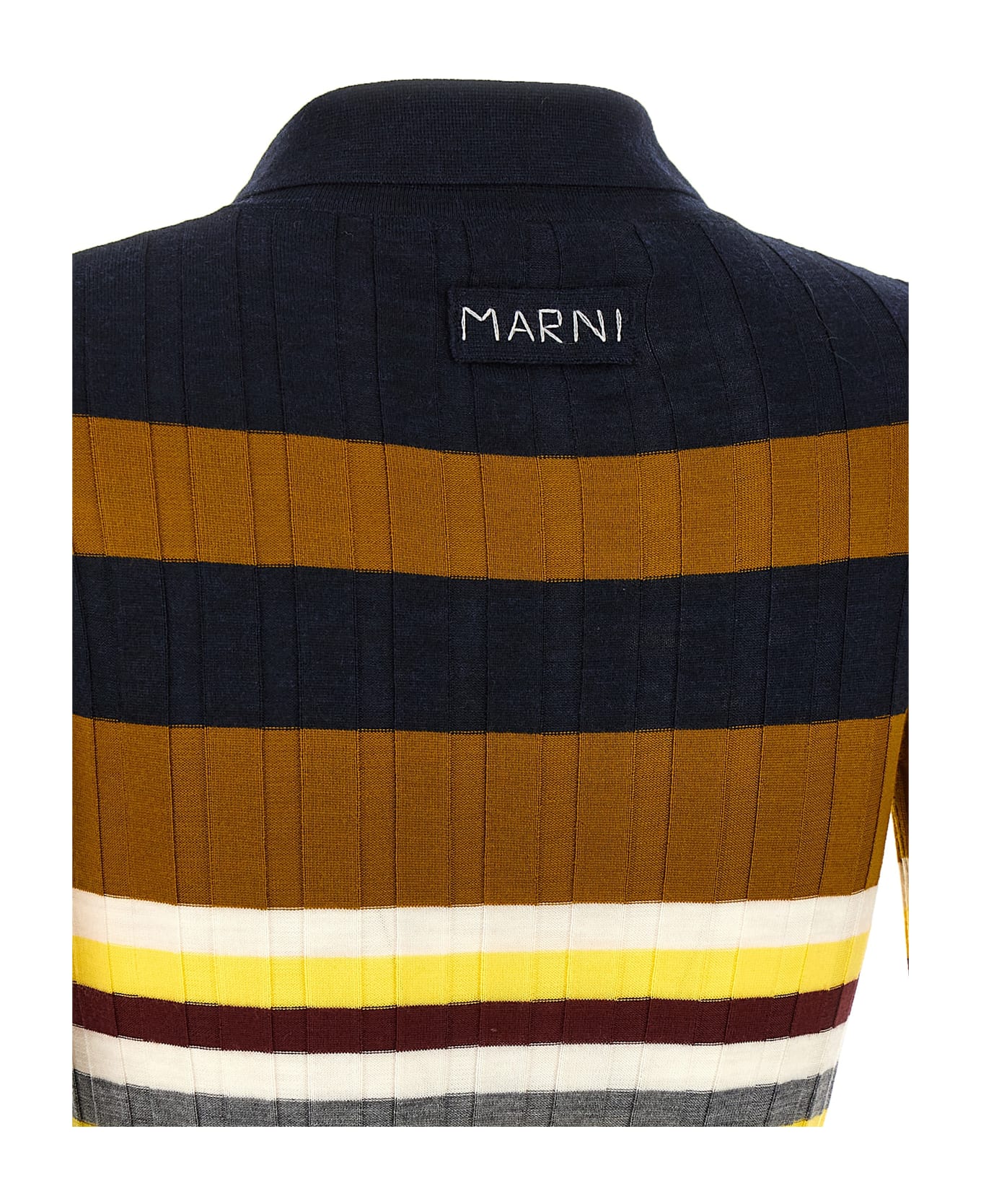 Marni Ribbed Wool Polo Shirt - Multicolor