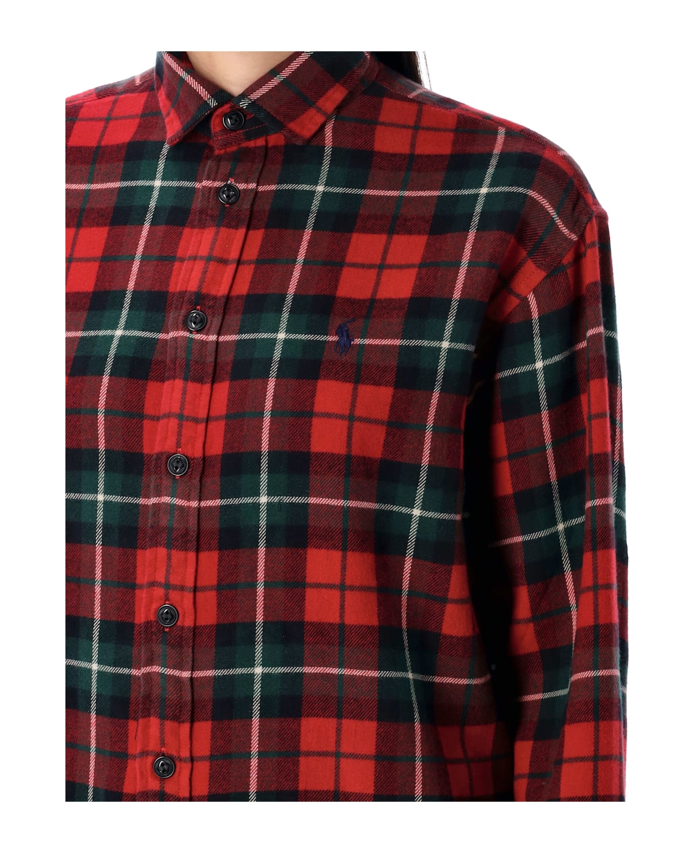 Polo Ralph Lauren Relaxed Fit Plaid Cotton Shirt - RED CHECK