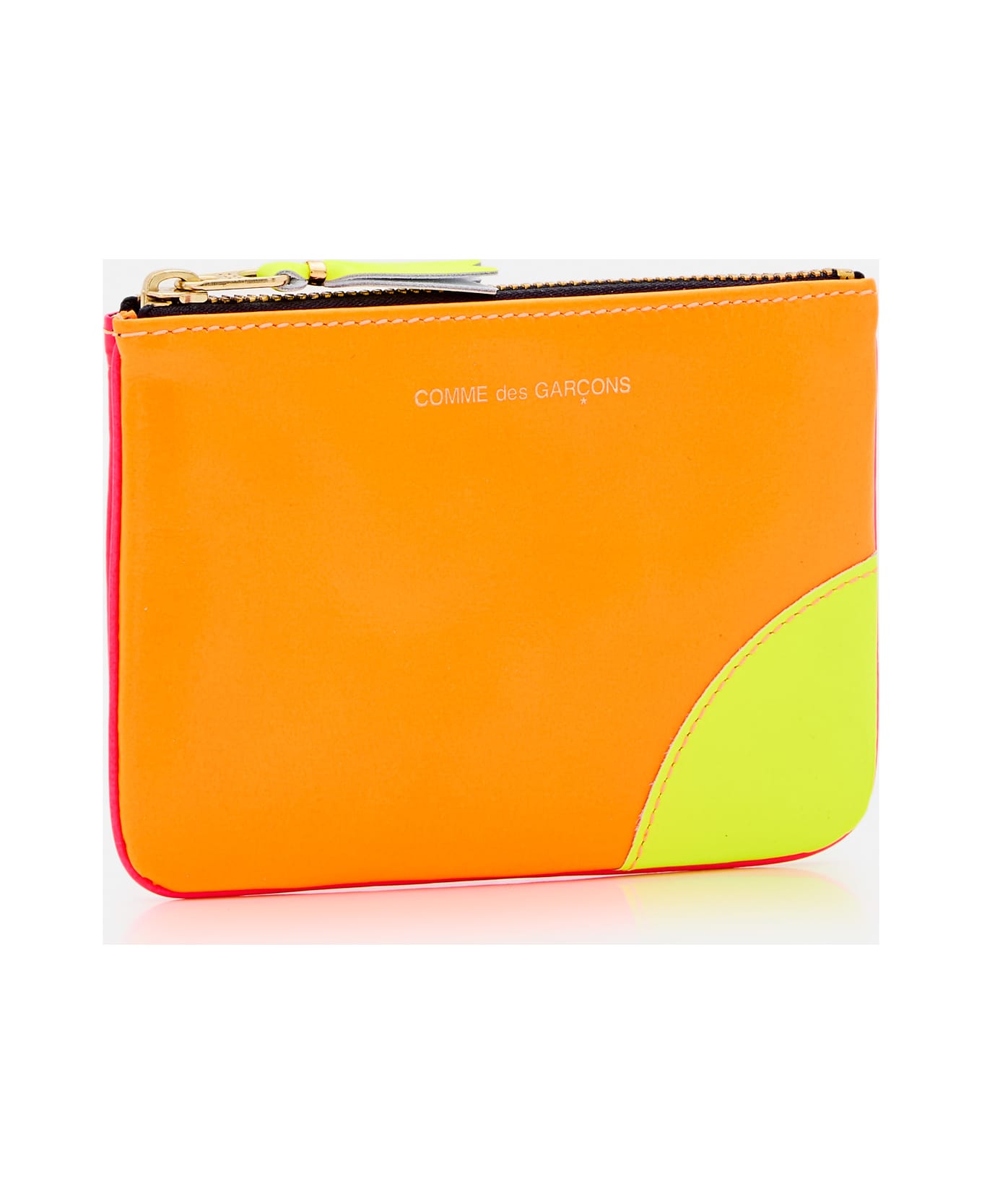 Comme des Garçons Play Super Fluo Leather Line Wallet - Orange