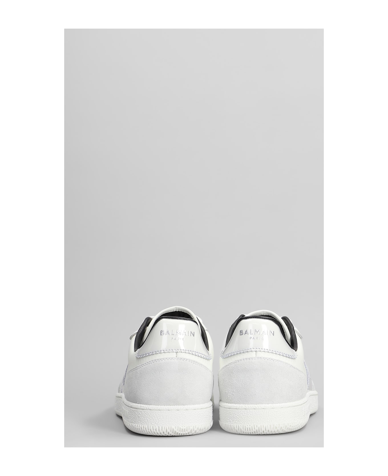 Balmain Swan Suede Sneakers In White Suede And Leather - white