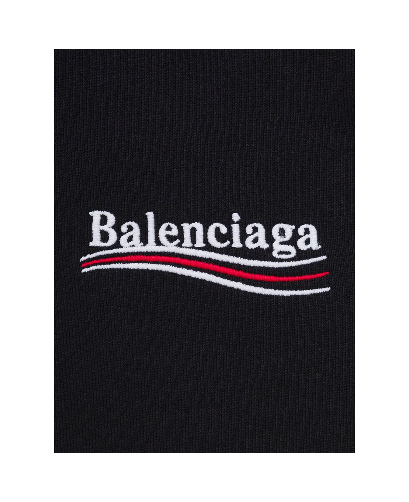 Balenciaga Black Hoodie With Logo Print On The Front And Back In Cotton Girl - Black