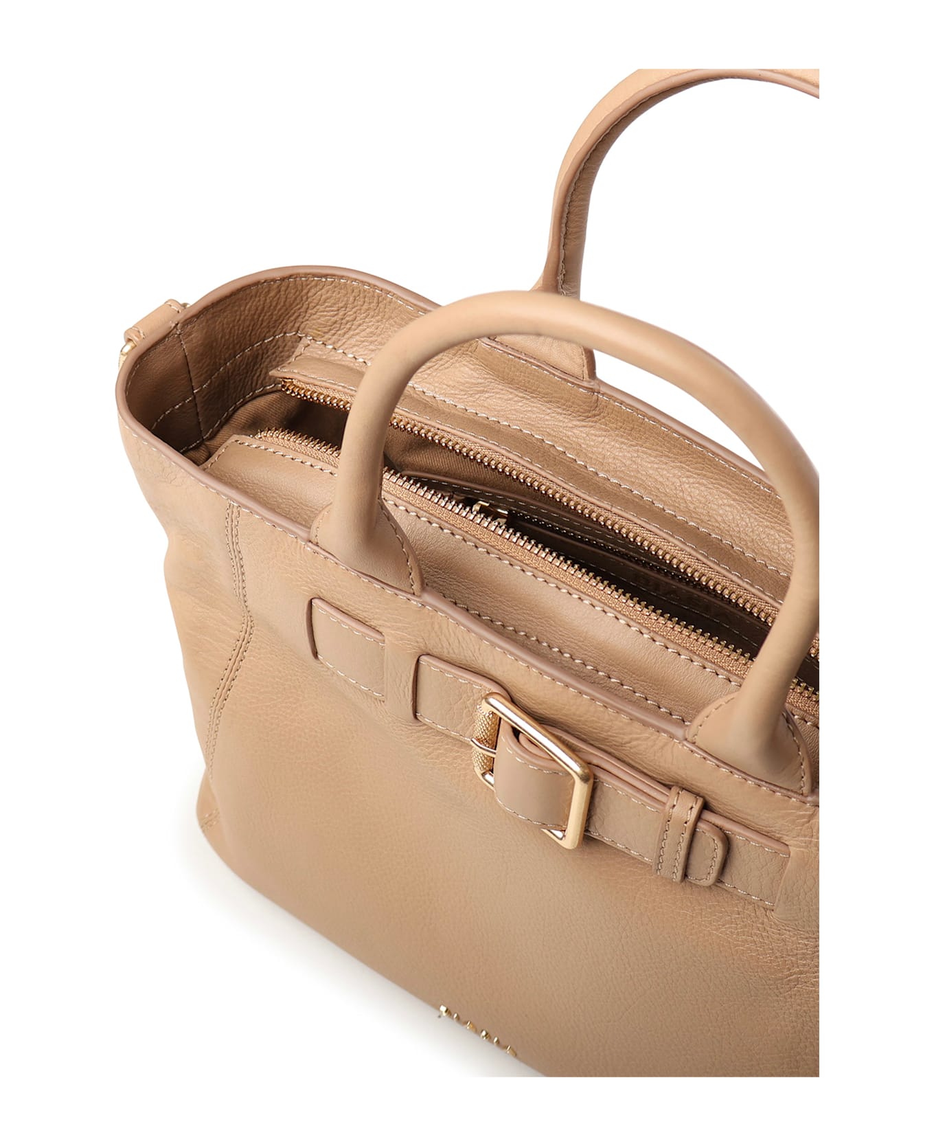 Biasia Leather Handbag - Brown