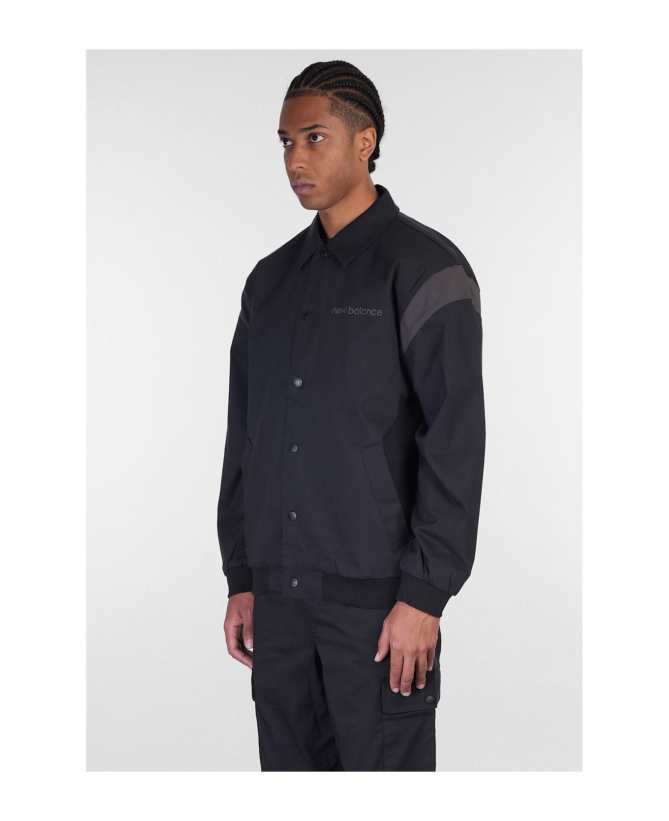 New Balance Casual Jacket In Black Cotton - black