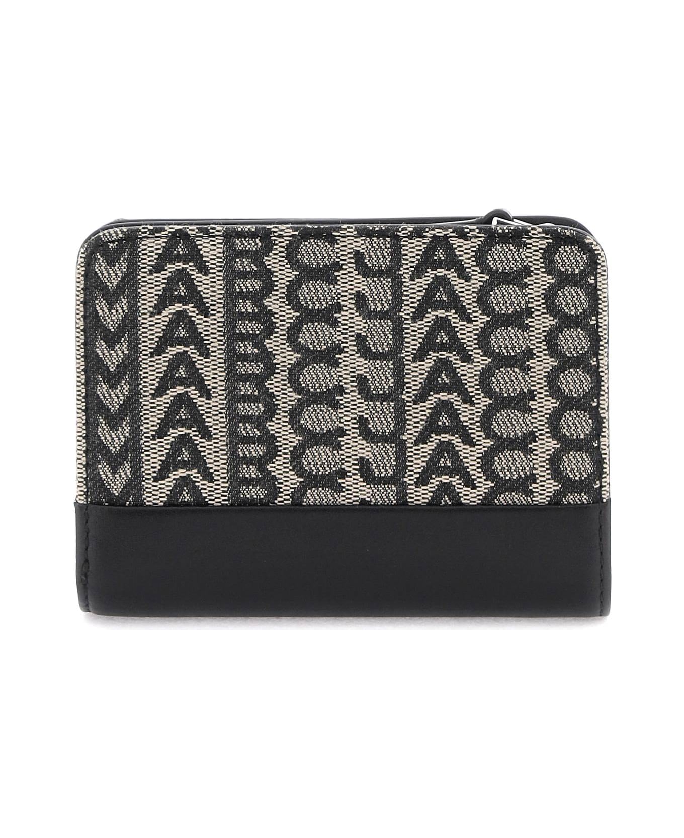Marc Jacobs The Monogram Jacquard Mini Compact Wallet - BEIGE MULTI (Black)