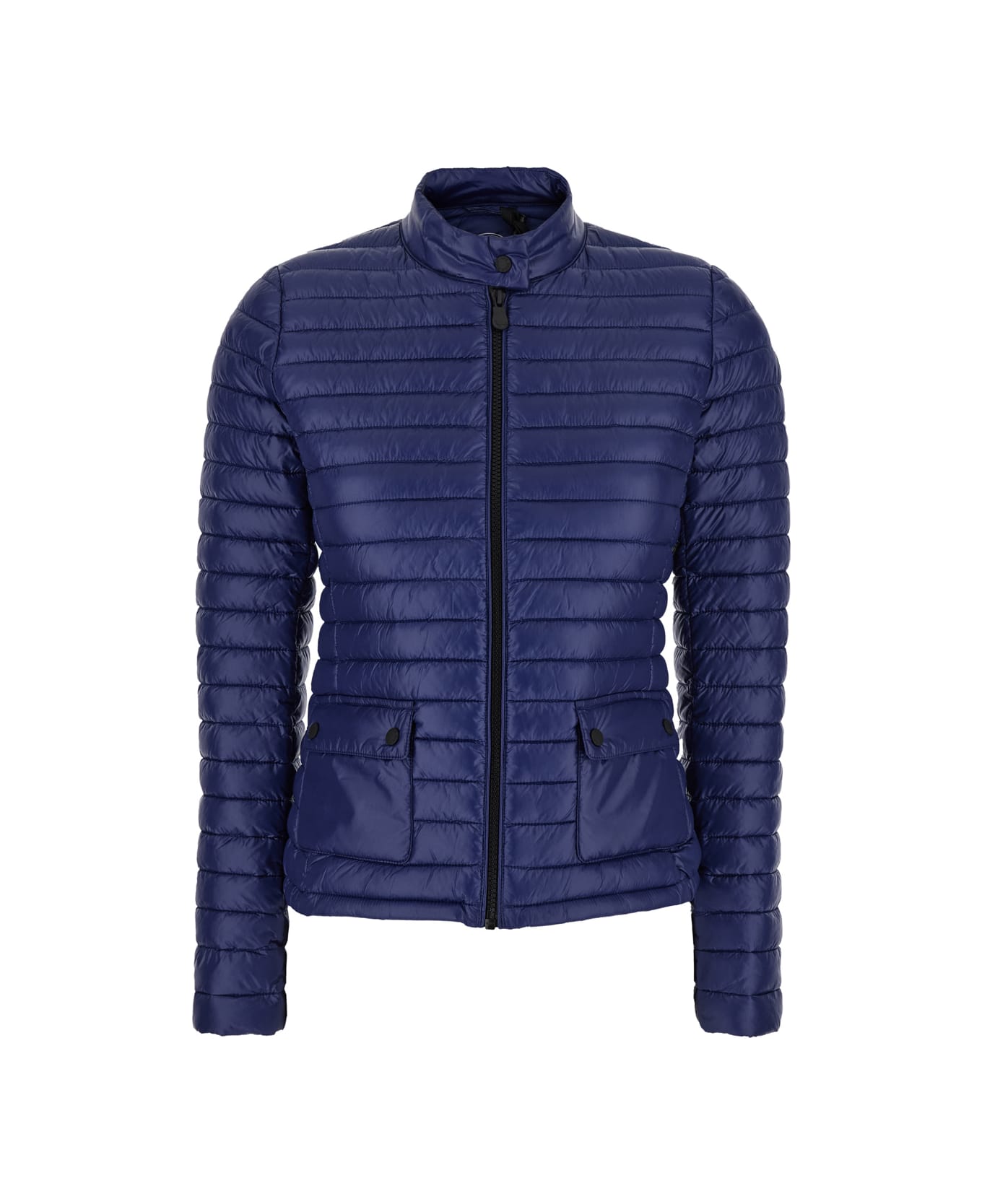Save the Duck 
twinkle
 Blue Down Jacket With High Neck And Logo Patch On The Sleeve In Tech Fabric Woman - Blu