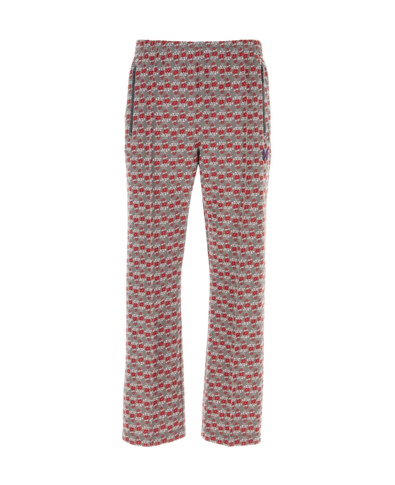 Needles Embroidered Polyester Pant - AFLOWER