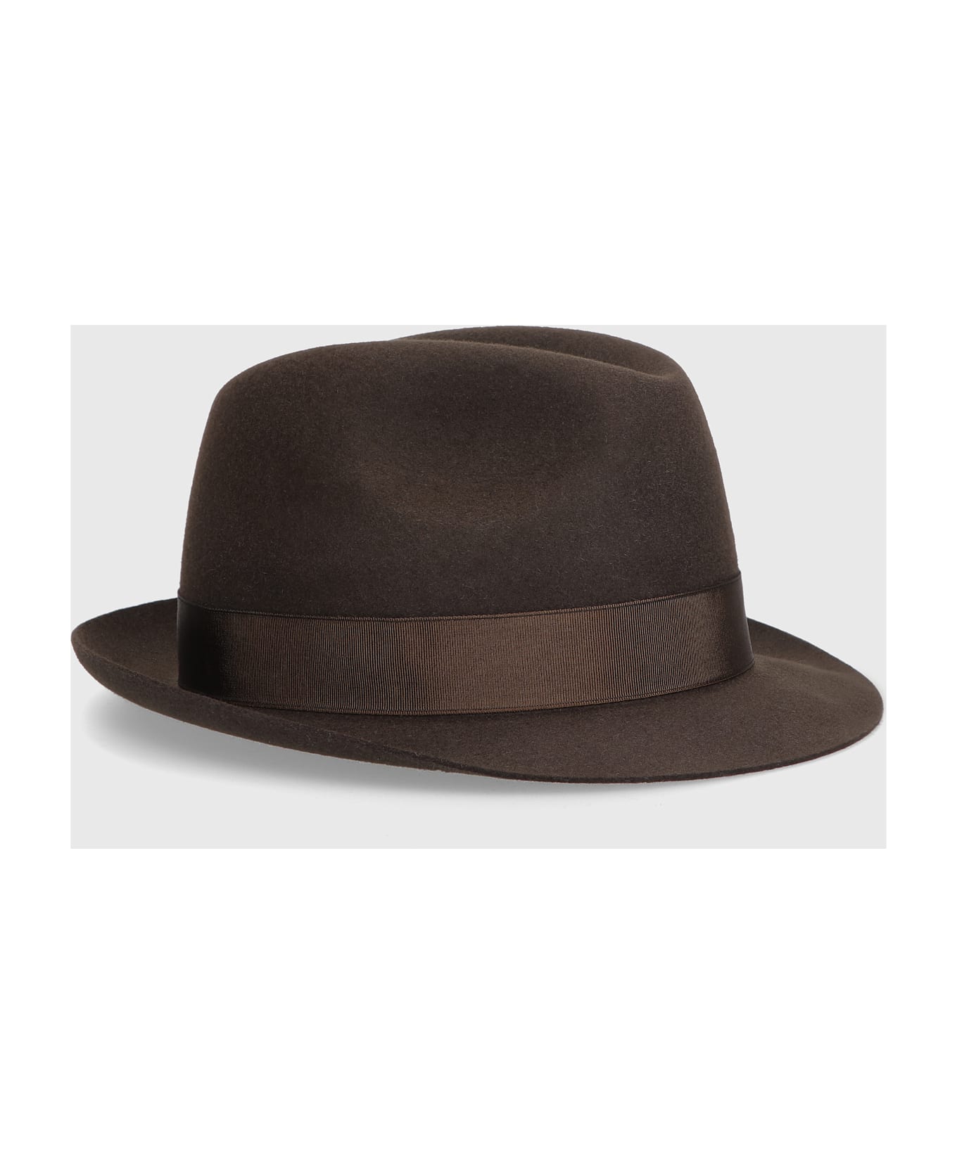 Borsalino Giacomo Marengo Brushed Felt - DARK BROWN, TONE ON TONE HATBAND