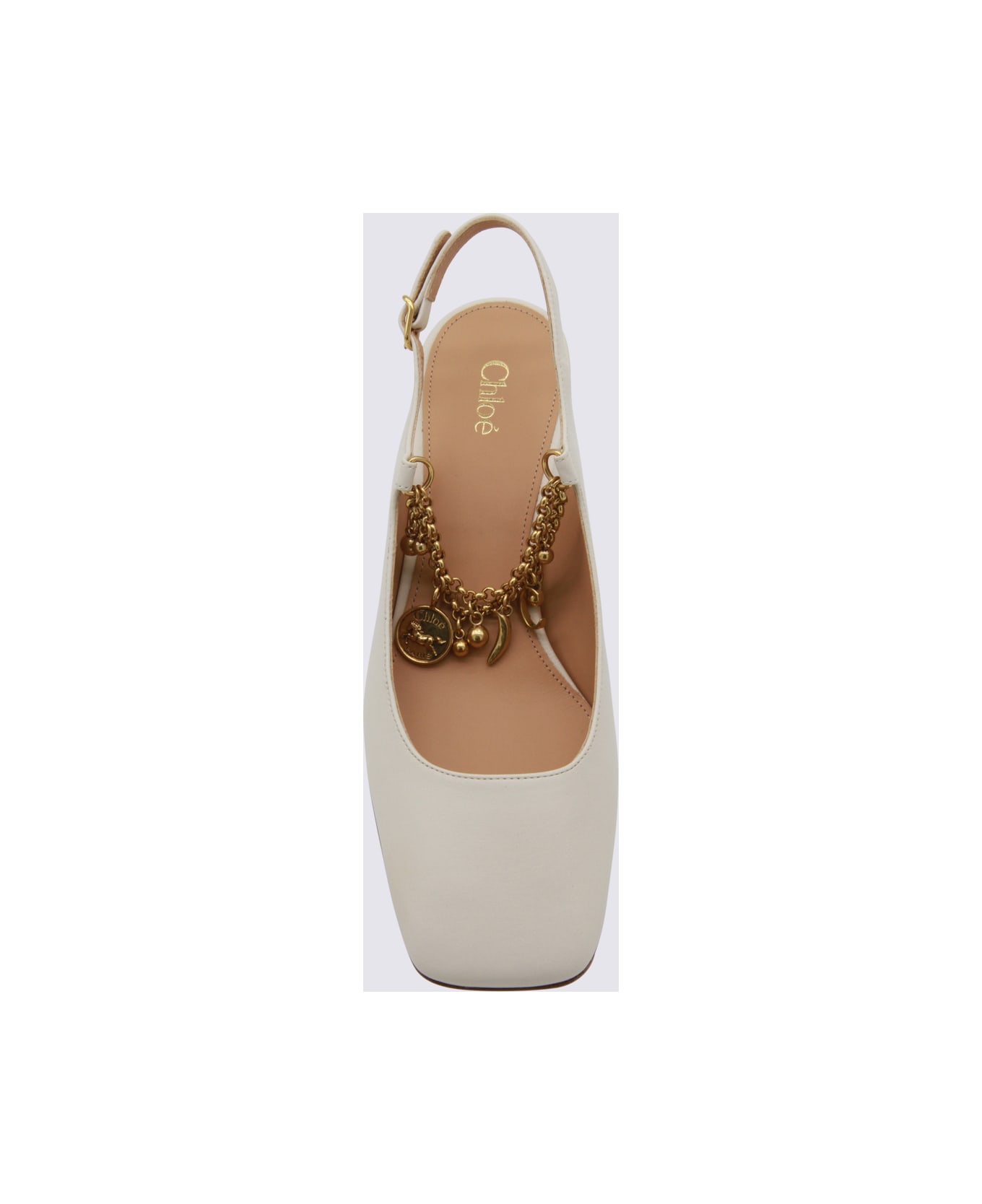 Chloé White Leather Pumps - EGGSHELL