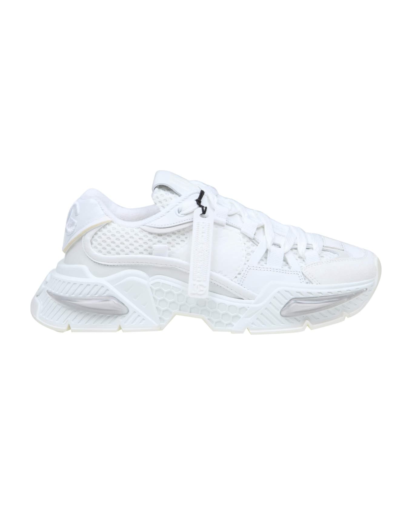 Dolce & Gabbana Airmaster Sneakers In Mesh And Suede - WHITE