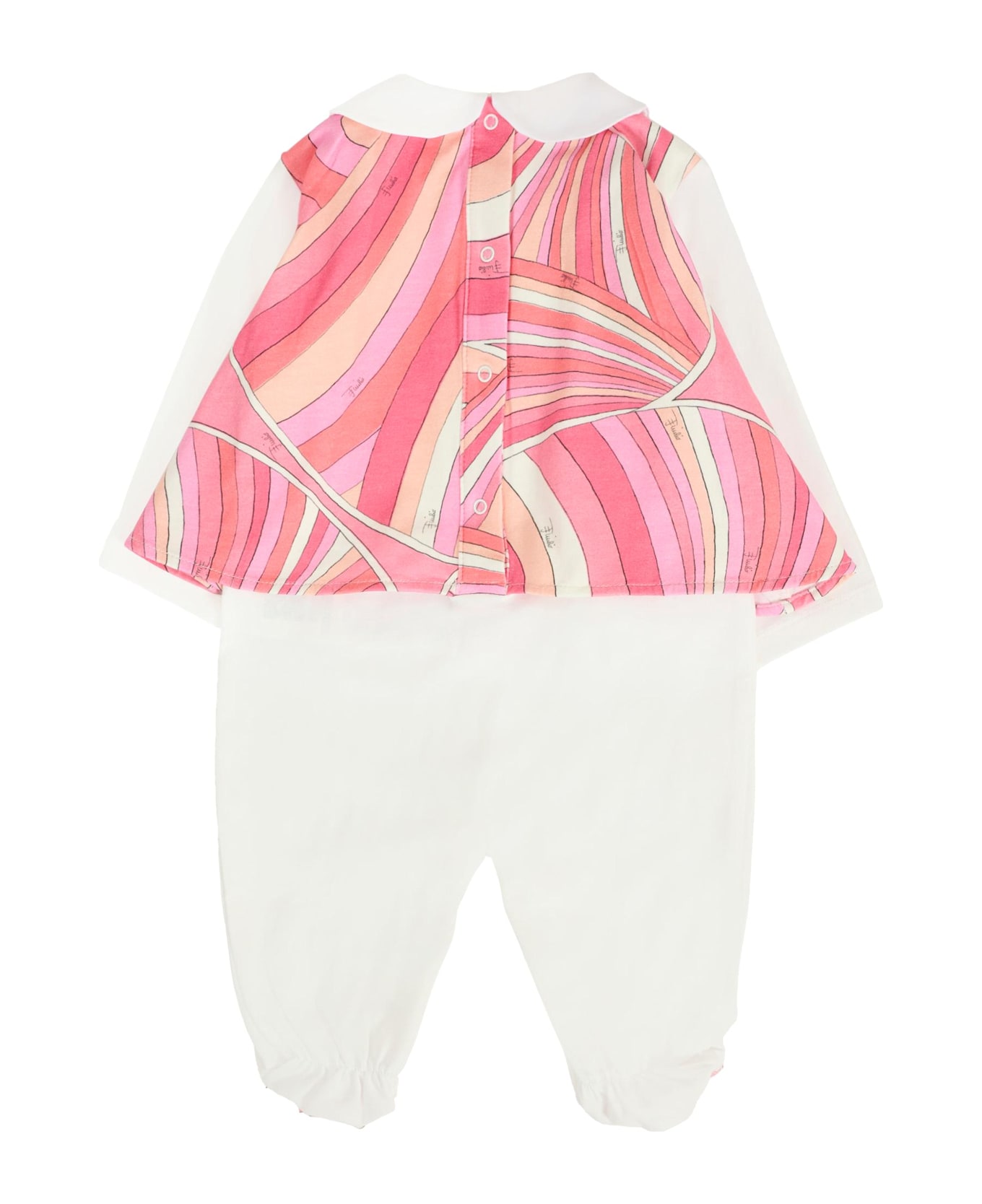 Pucci Pink Suit For Baby Girl With Print - Pink ボディスーツ＆セットアップ
