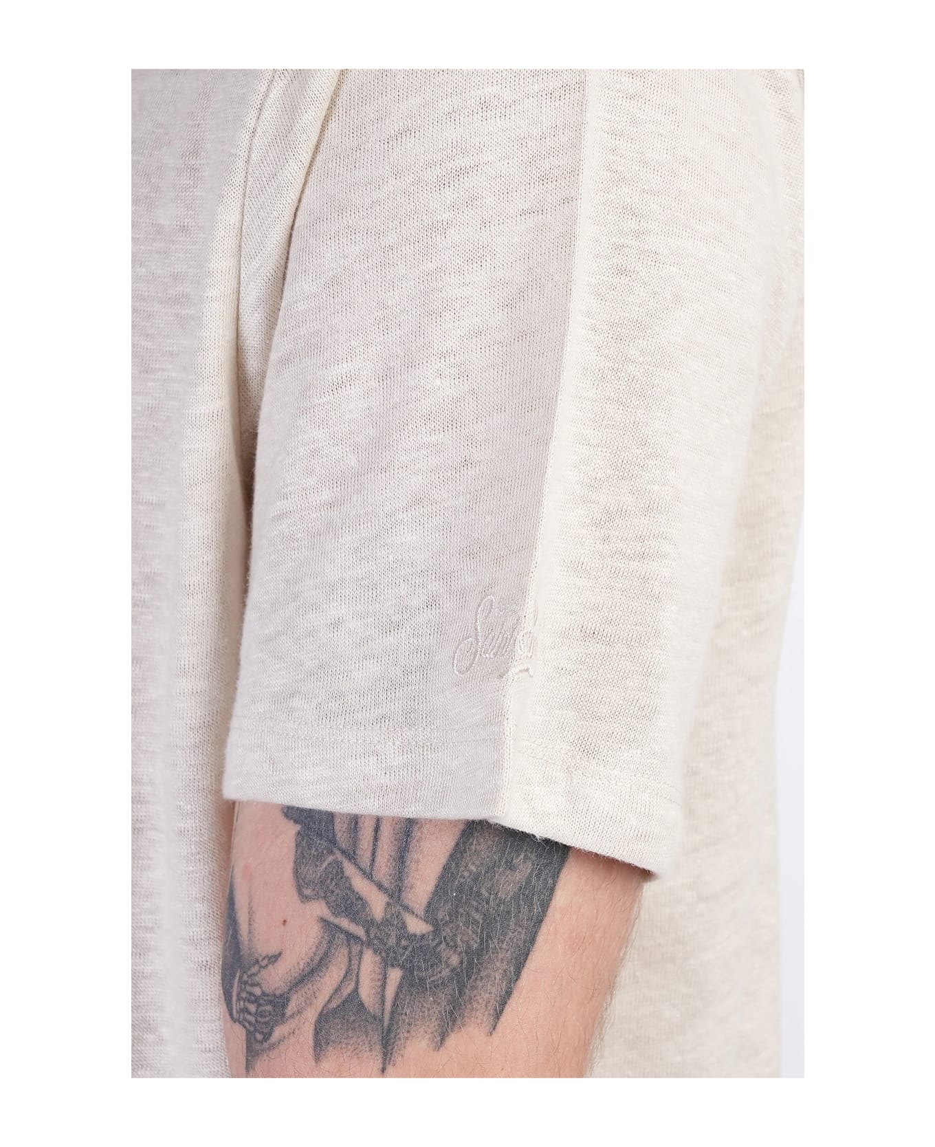 MC2 Saint Barth Ecstasea N T-shirt In Taupe Linen - taupe