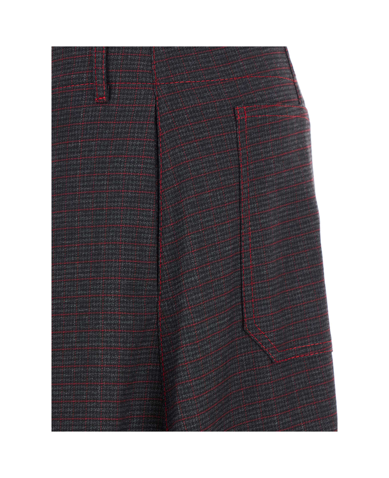 Merci Blue Skirt With Contrasting Stitching And Concealed Closure In Fabric Woman - Blu