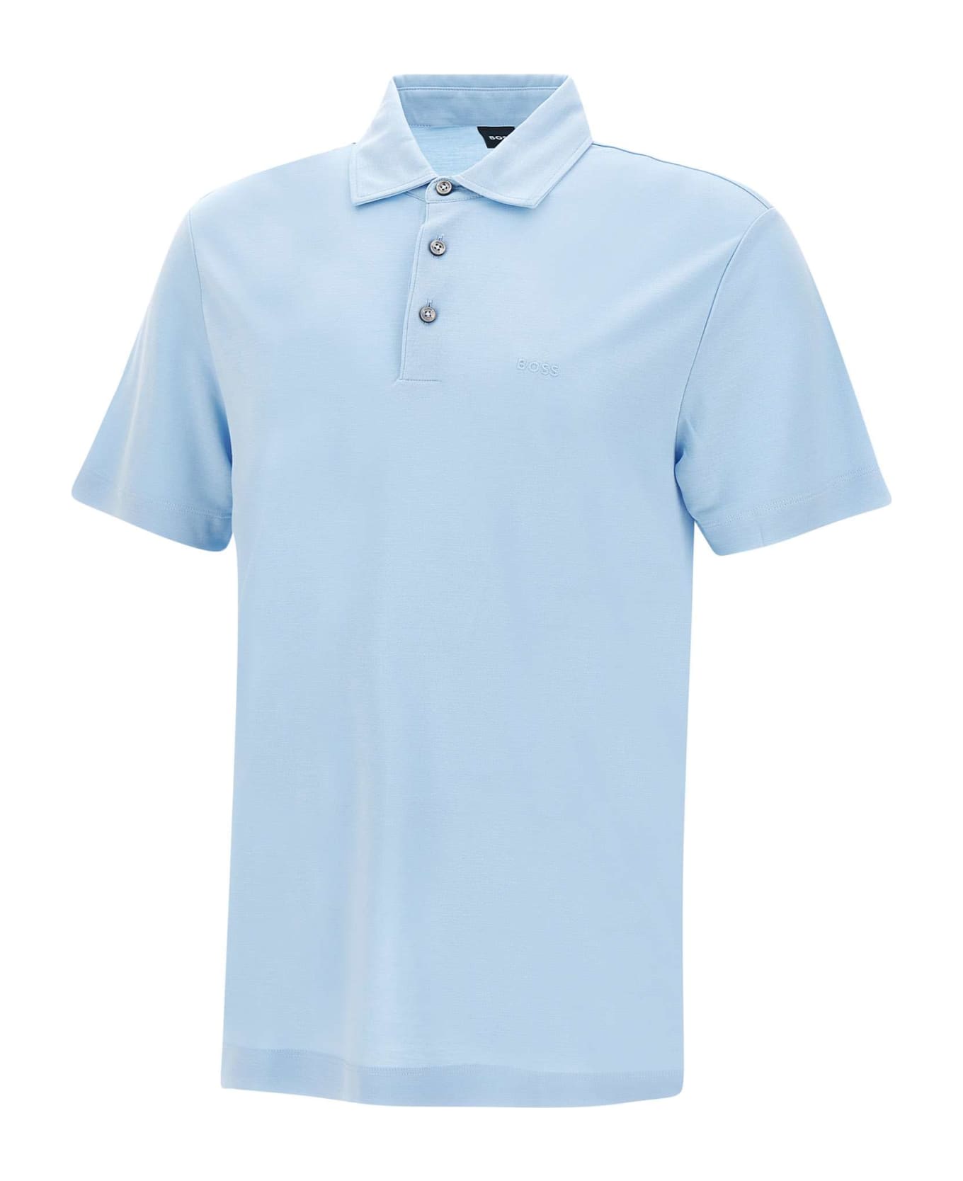 Hugo Boss "press55"cotton Polo Shirt - LIGHT BLUE
