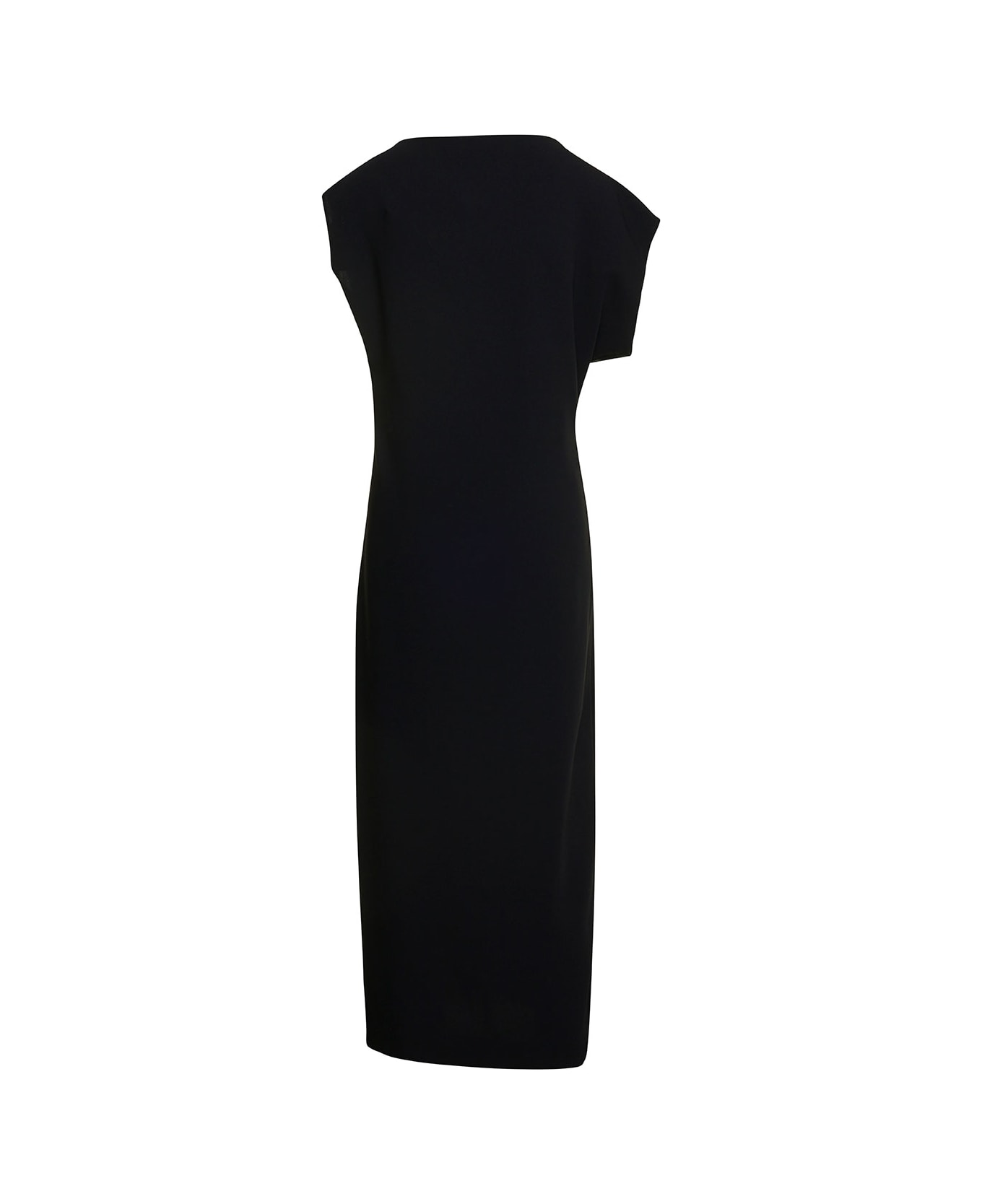 The Row 'blathine' Long Asymetric Black Dress With Concealed Zip Closure In Triacetate Blend Woman - Black