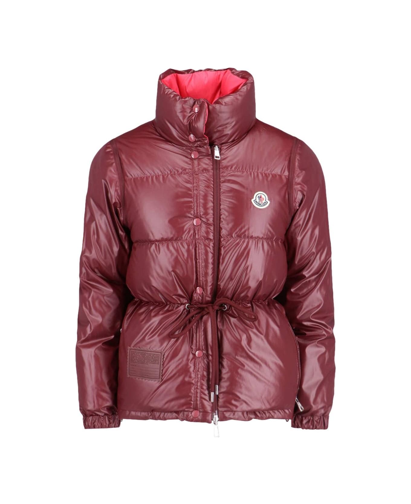 Moncler 'verone 1' Reversible Crop Down Jacket - RED