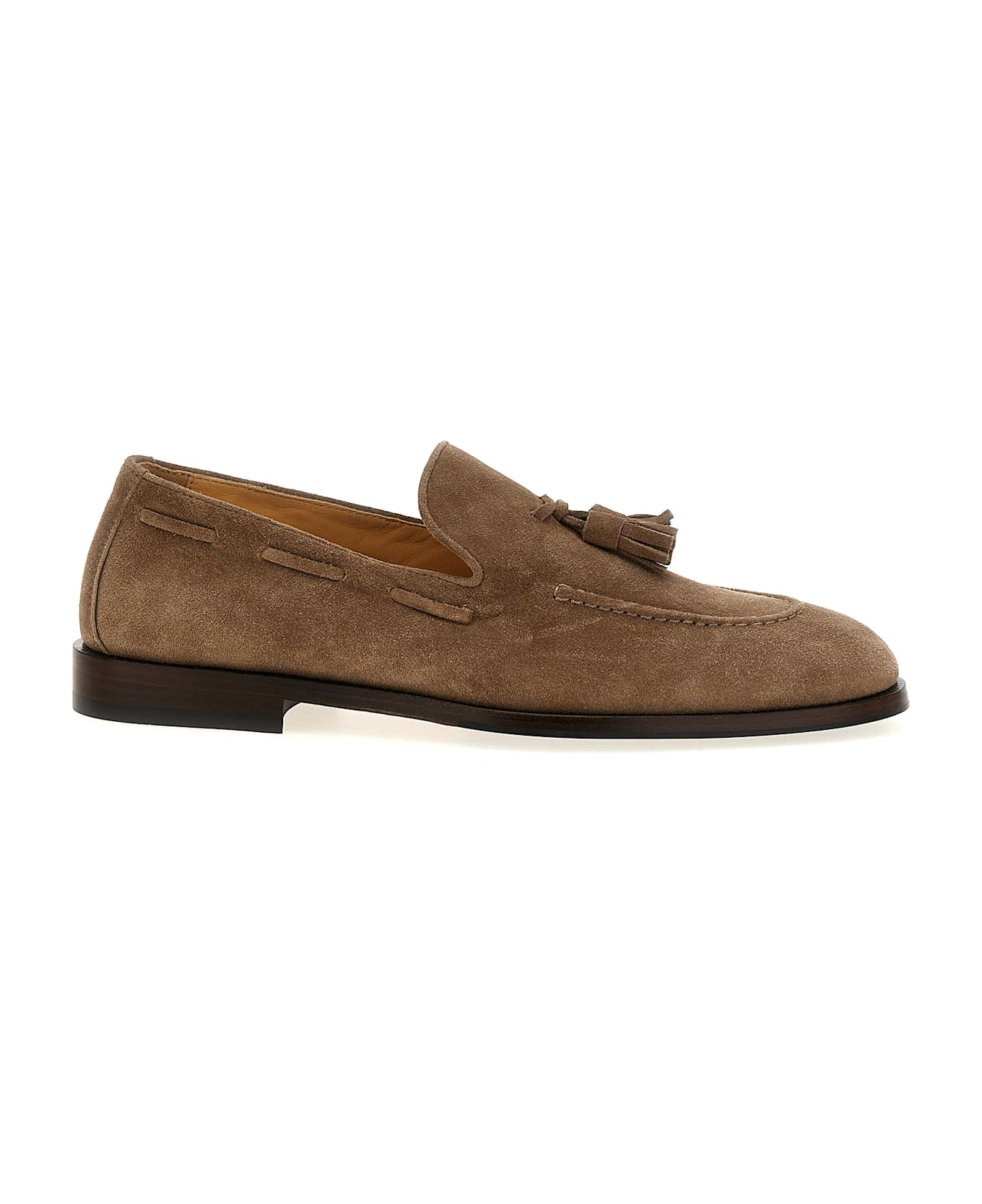 Brunello Cucinelli Suede Loafer With Tassels - Beige
