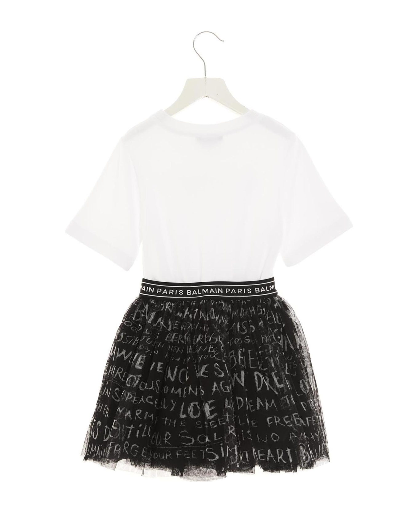 Balmain Tulle Skirt Dress - White/Black ワンピース＆ドレス