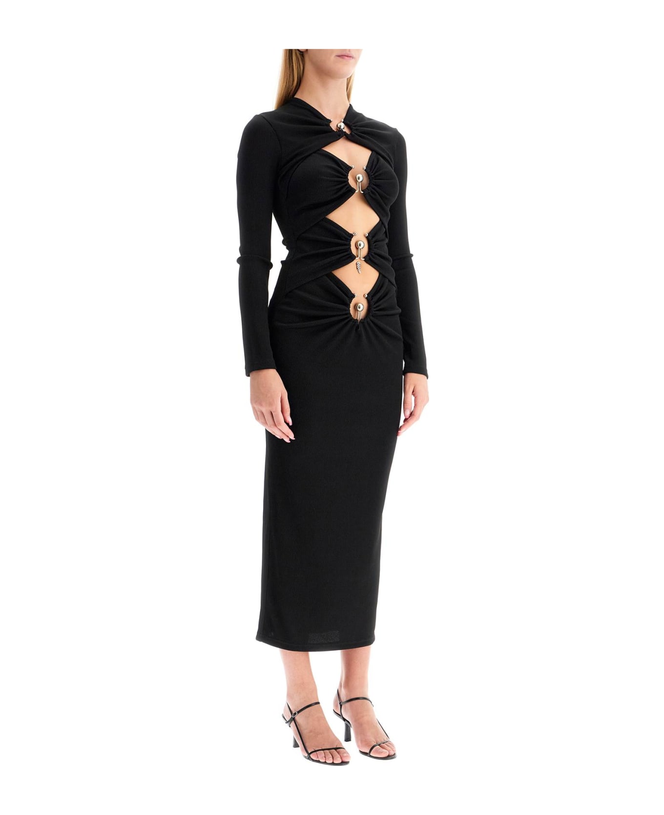 Christopher Esber 'cut Out Dress With Metallic Rings' - Black