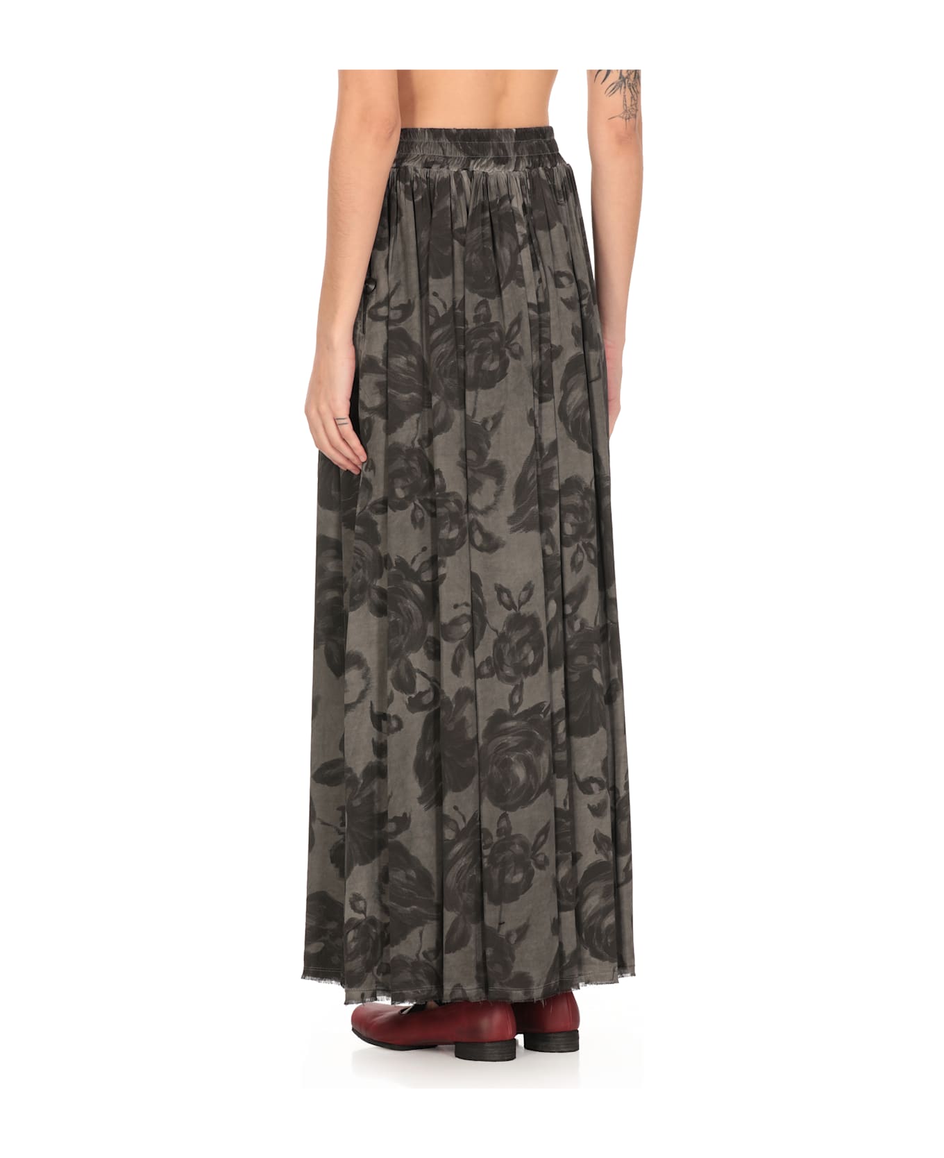 Sanctamuerte Viscose Skirt - Grey