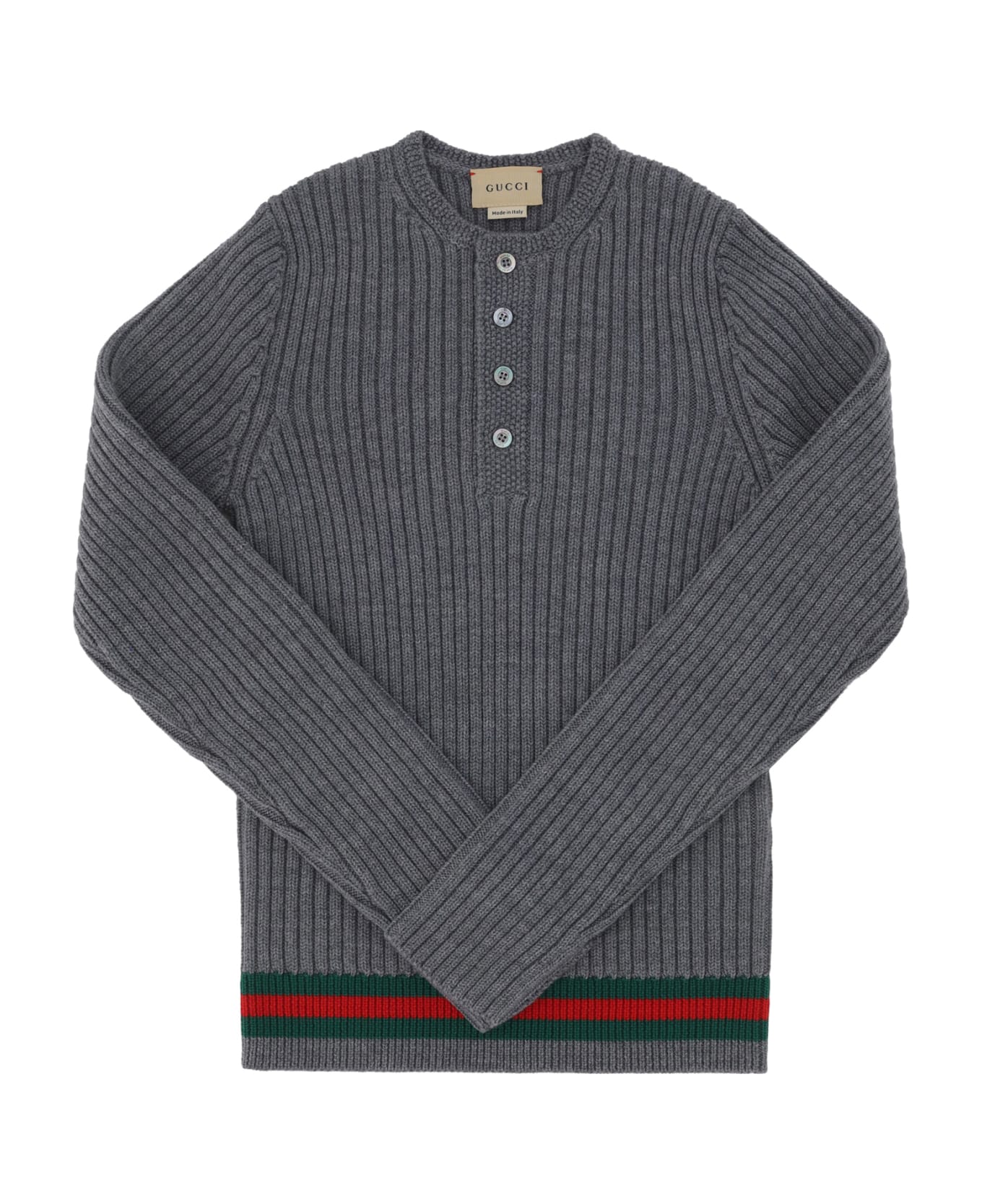 Gucci Sweater For Boy - Grey/green/red