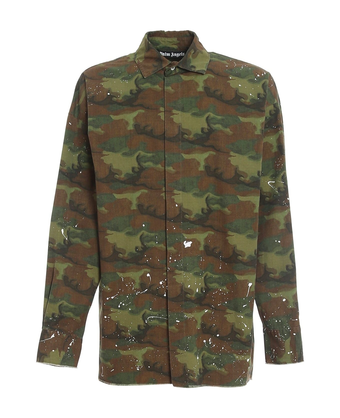 Palm Angels Camouflage Print Shirt - Green