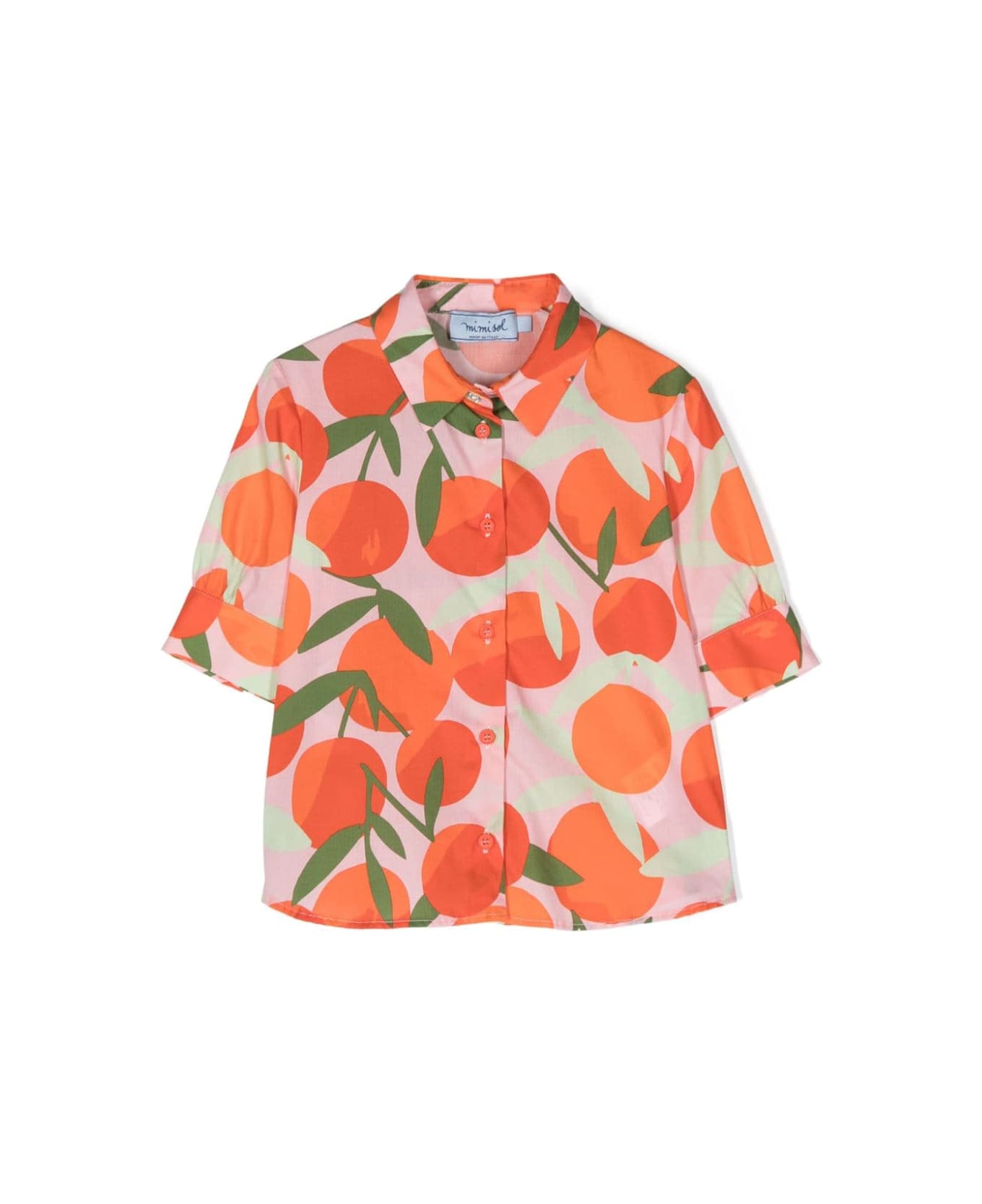 MiMiSol Camicia Con Stampa Orange - Multicolor