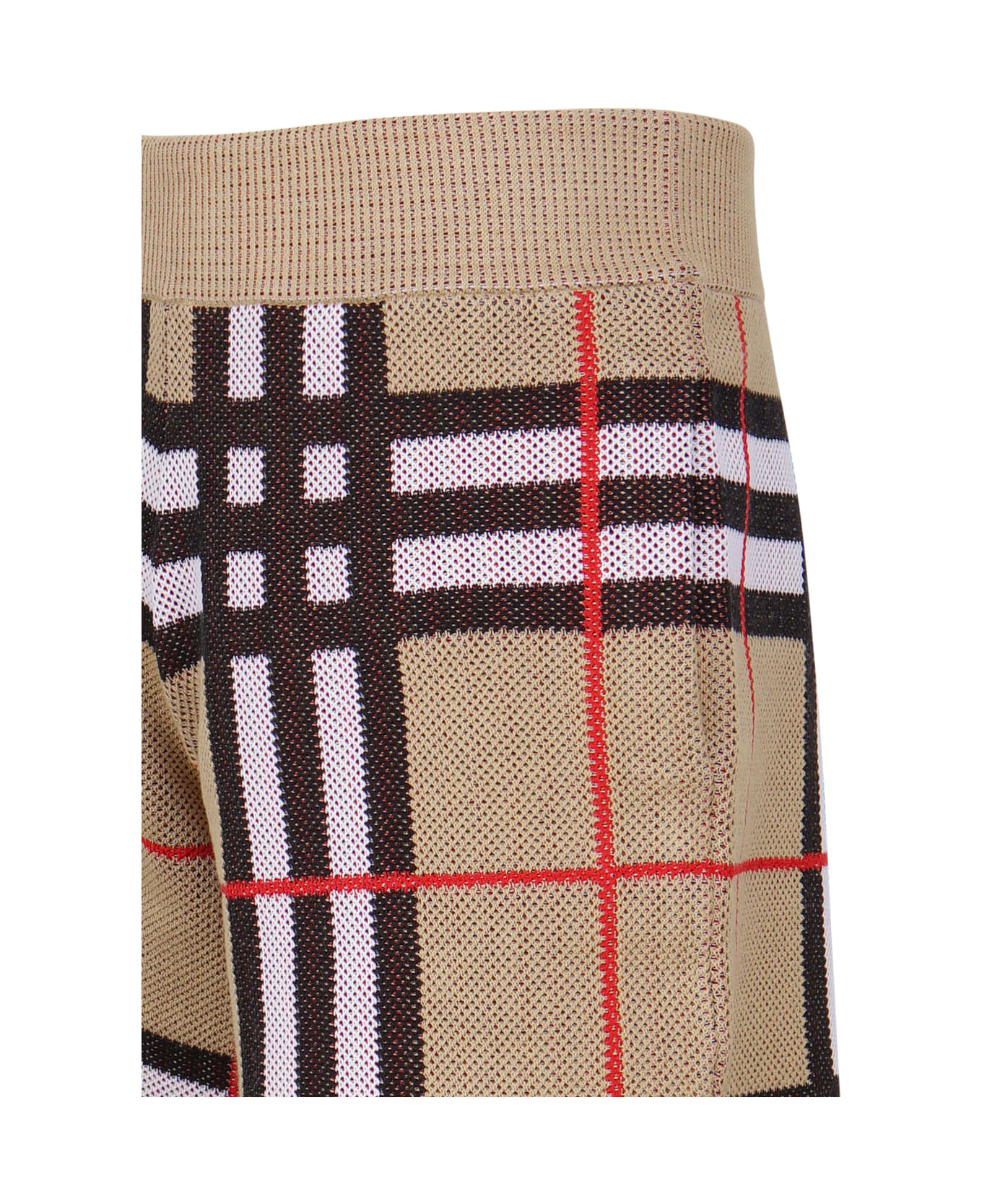 Burberry Check Technical Cotton Shorts - Beige