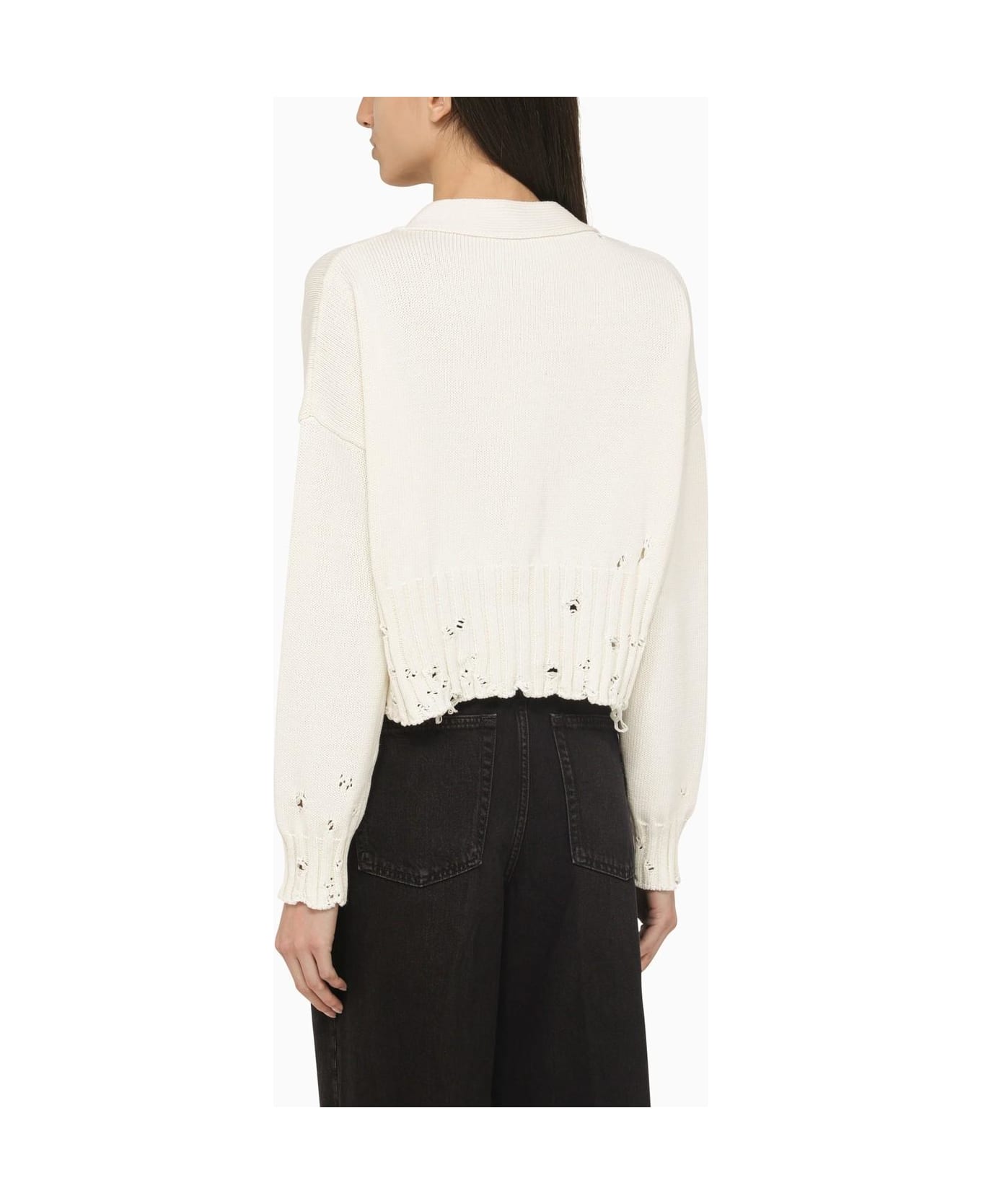 Marni Short Cardigan With White Cotton Wears - White