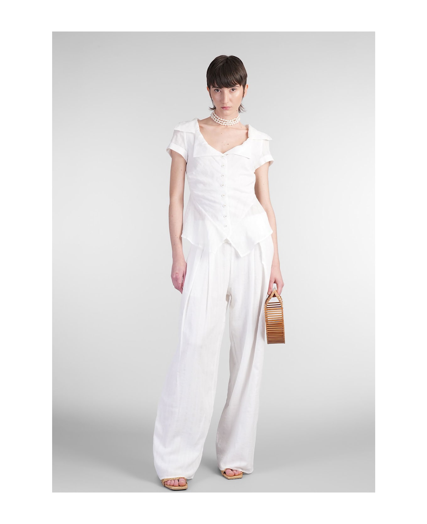 Cult Gaia Shallie Shirt In White Cotton - white