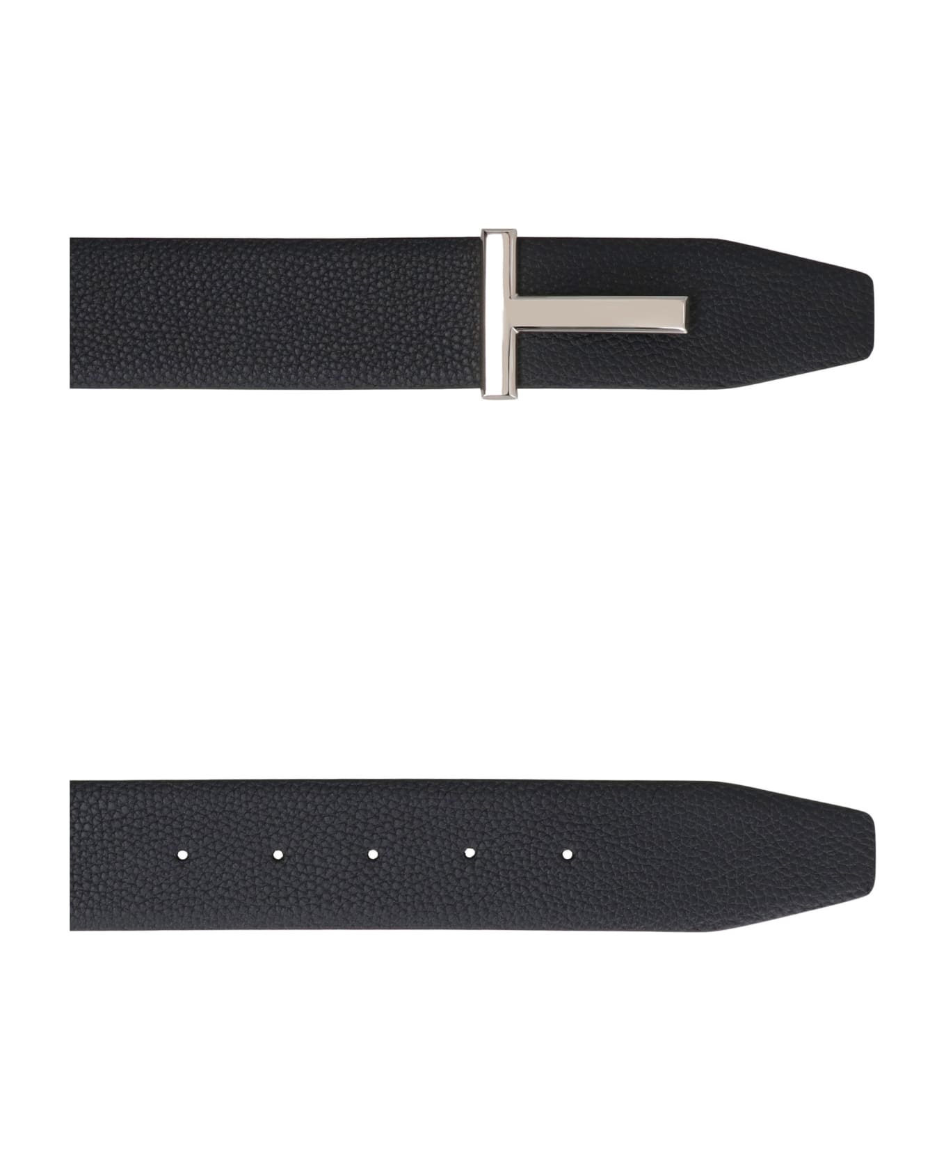 Tom Ford Grainy Leather Belt - DARK NAVY BLACK