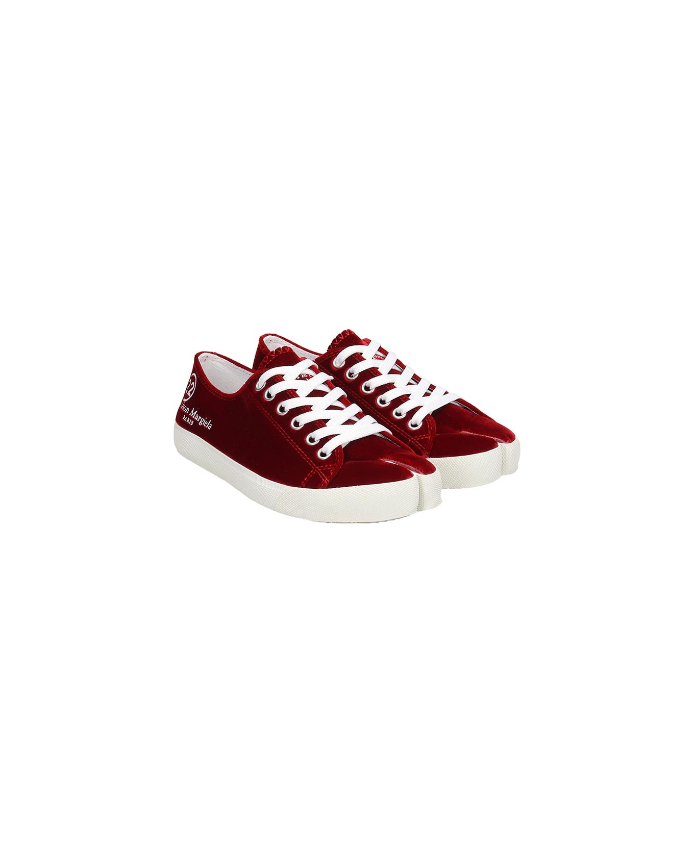 Maison Margiela Sneakers In Red Velvet - red