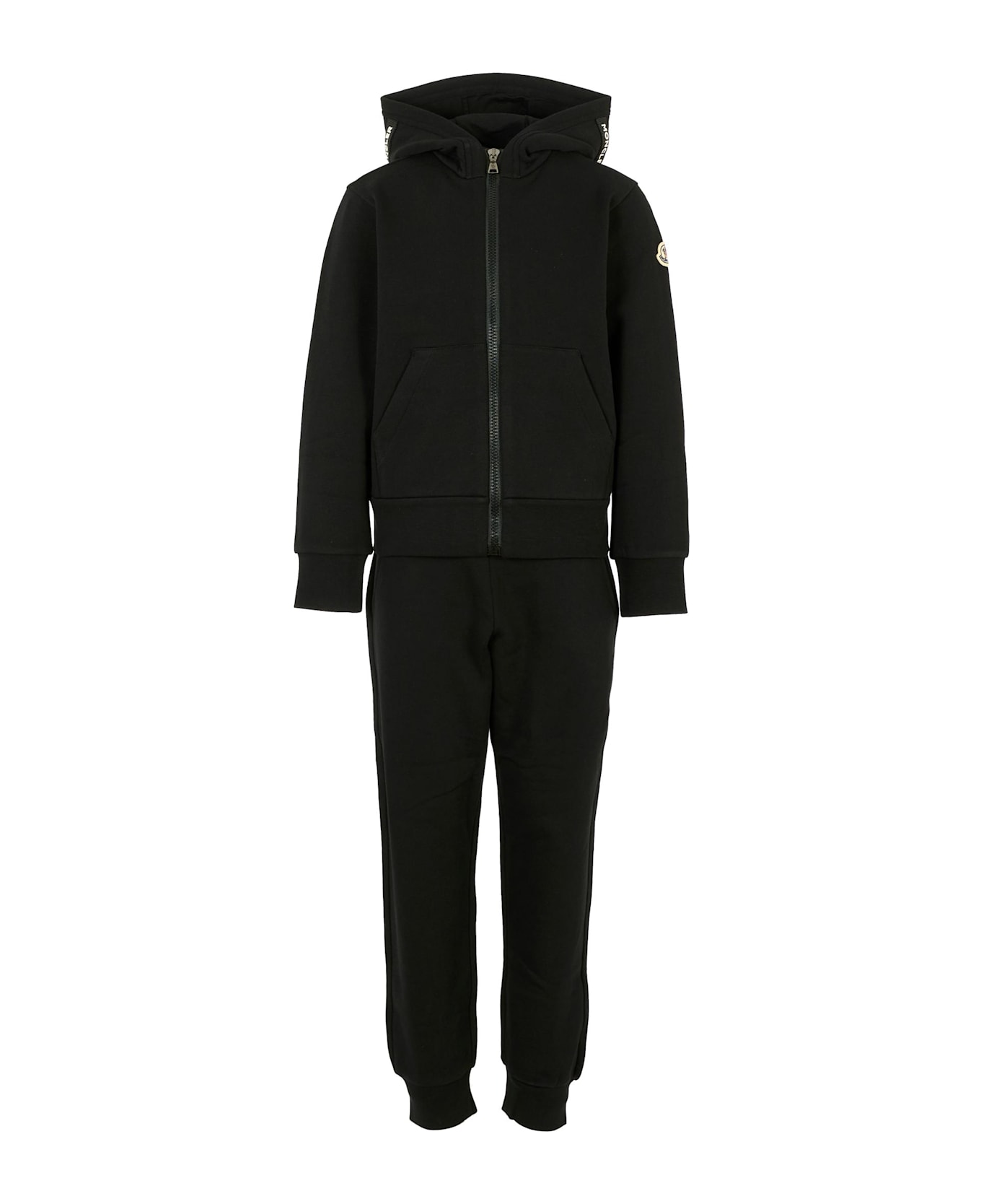 Moncler Black Suit For Boy With Logo - Black