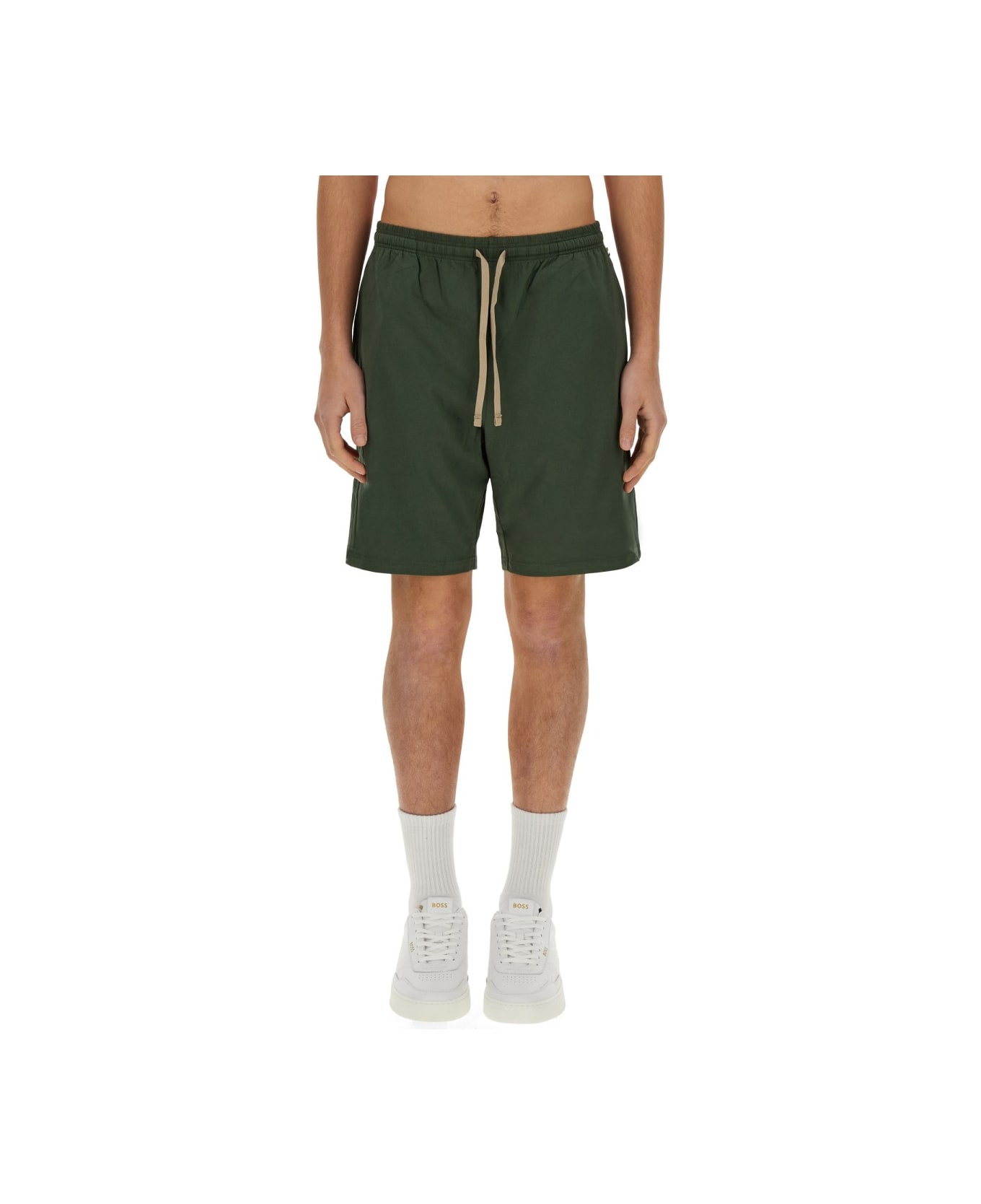 Hugo Boss Cotton Bermuda Shorts - GREEN