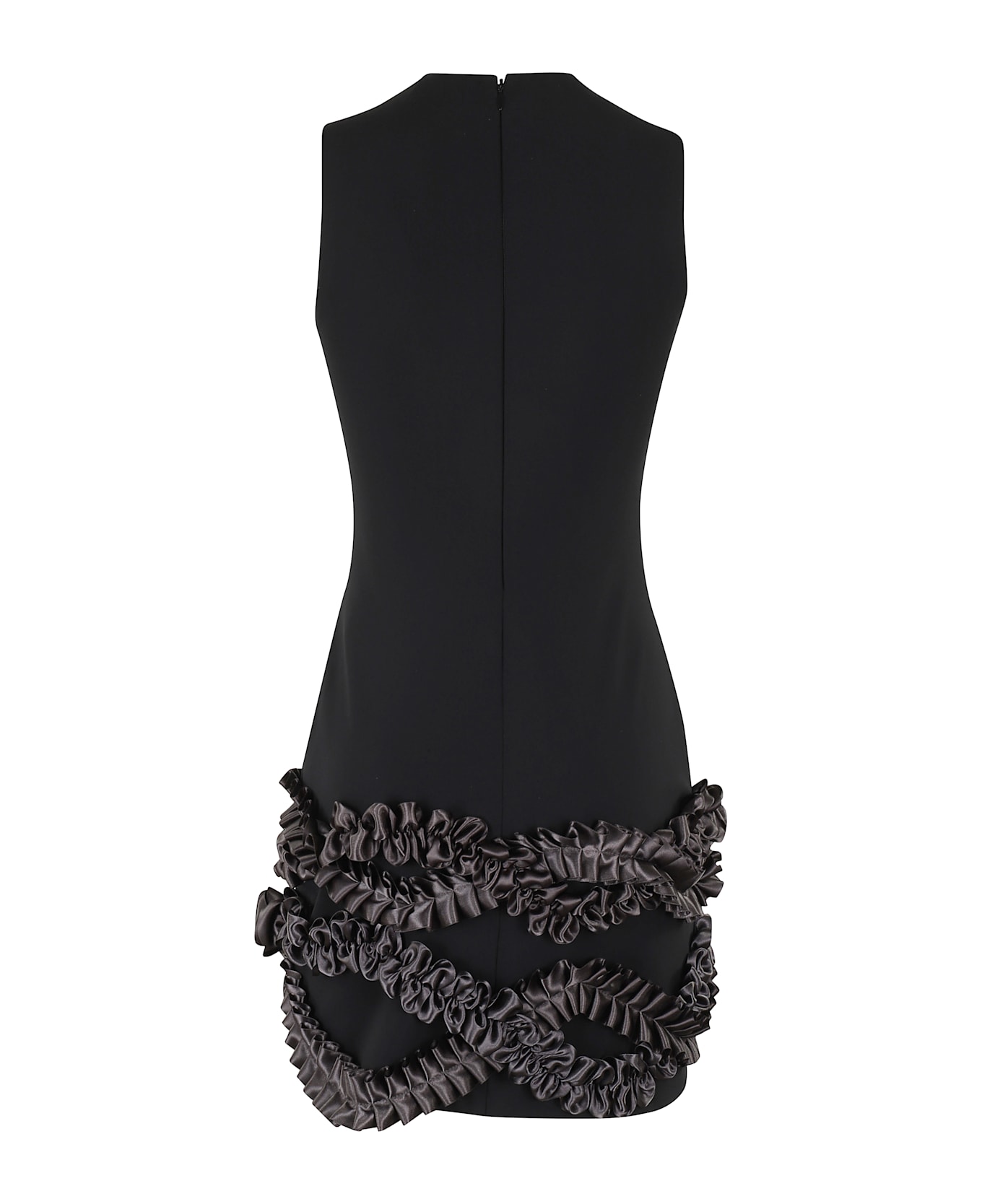 Coperni Pleated Ribbon Jersey Dress - Black