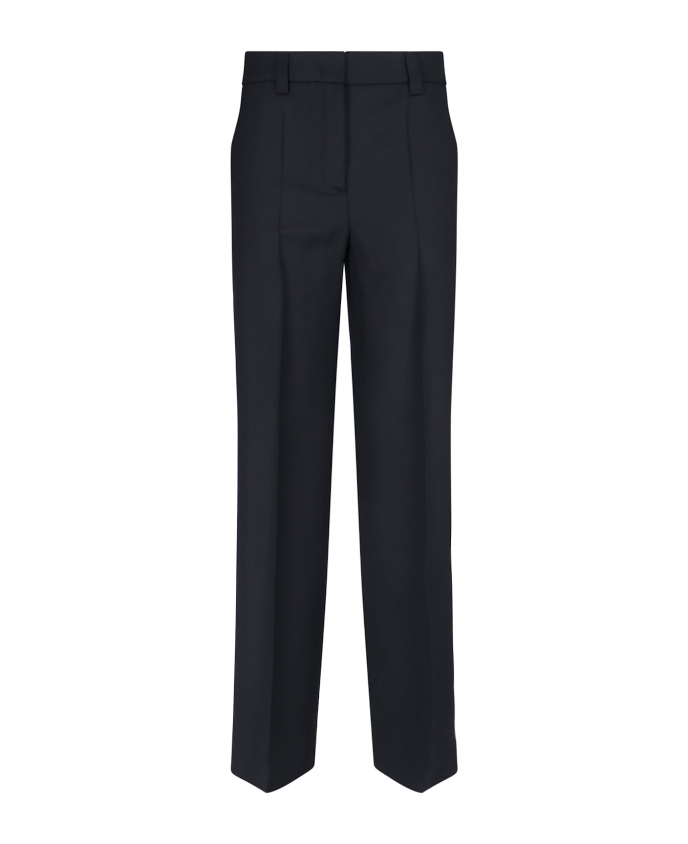 Incotex Straight Wool Pants - Black  