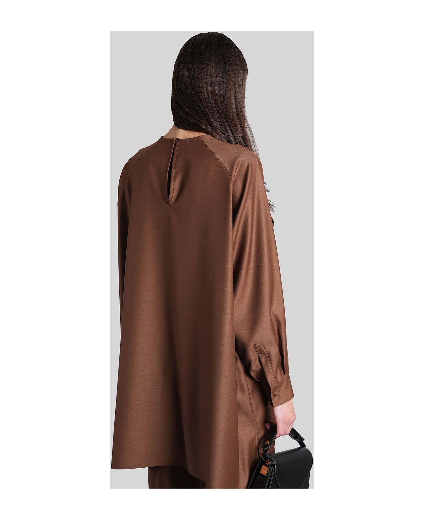 Gianluca Capannolo Mina Tunique Topwear In Brown Wool - brown