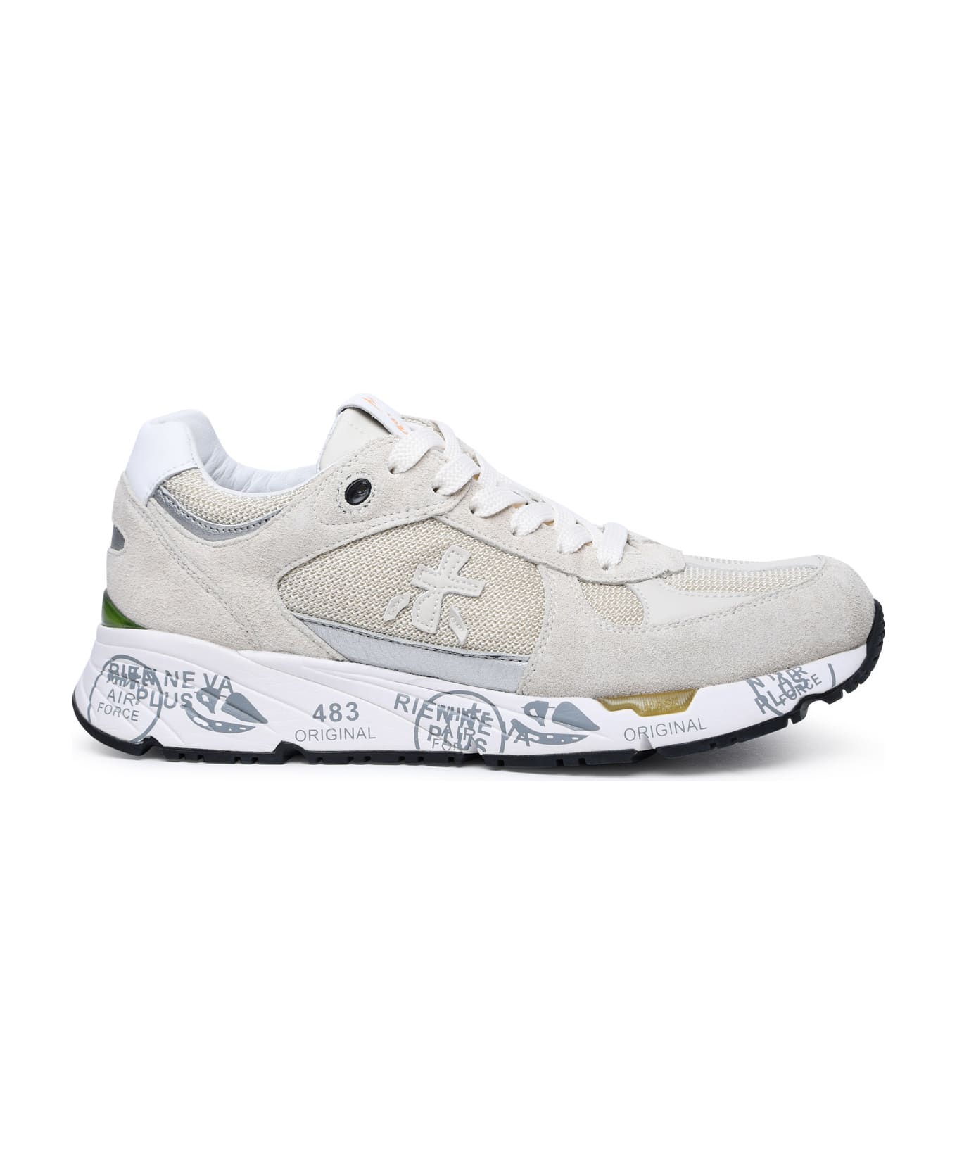 Premiata 'mase' Sneakers In Leather And Cream Fabric - Beige スニーカー