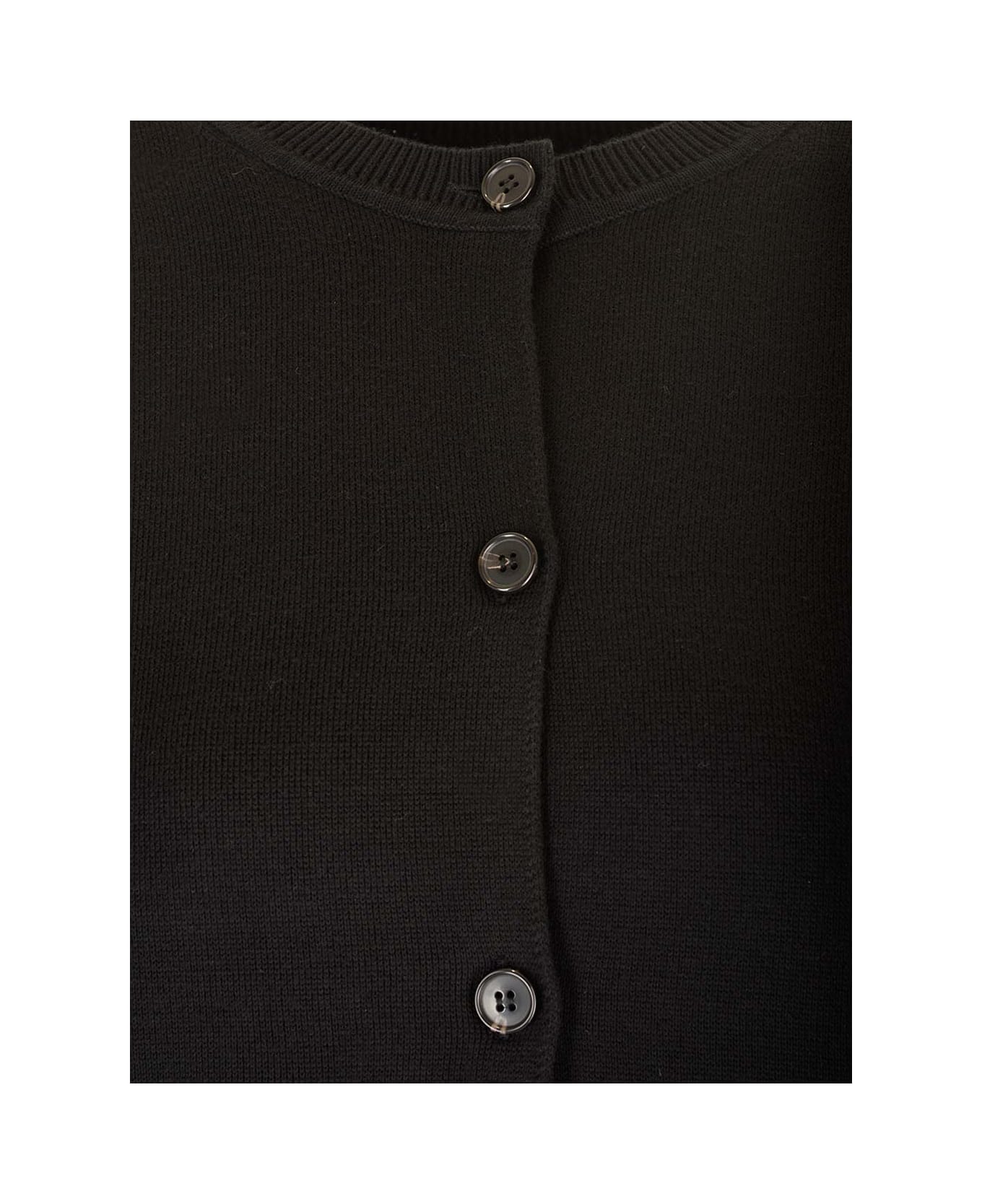 Theory Stretch Cotton Cardigan - Black