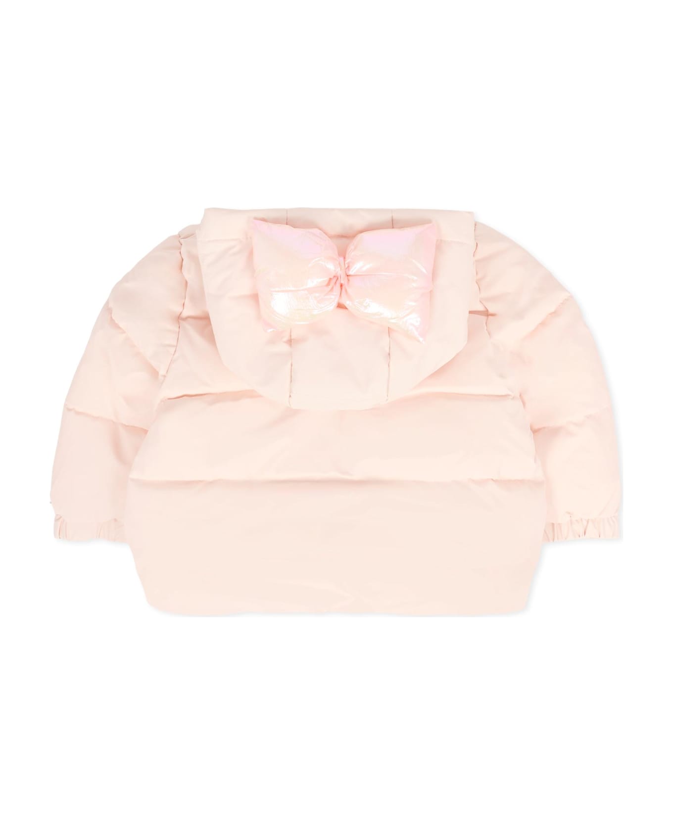 Billieblush Pink Down Jacket For Baby Girl With Bow - Pink