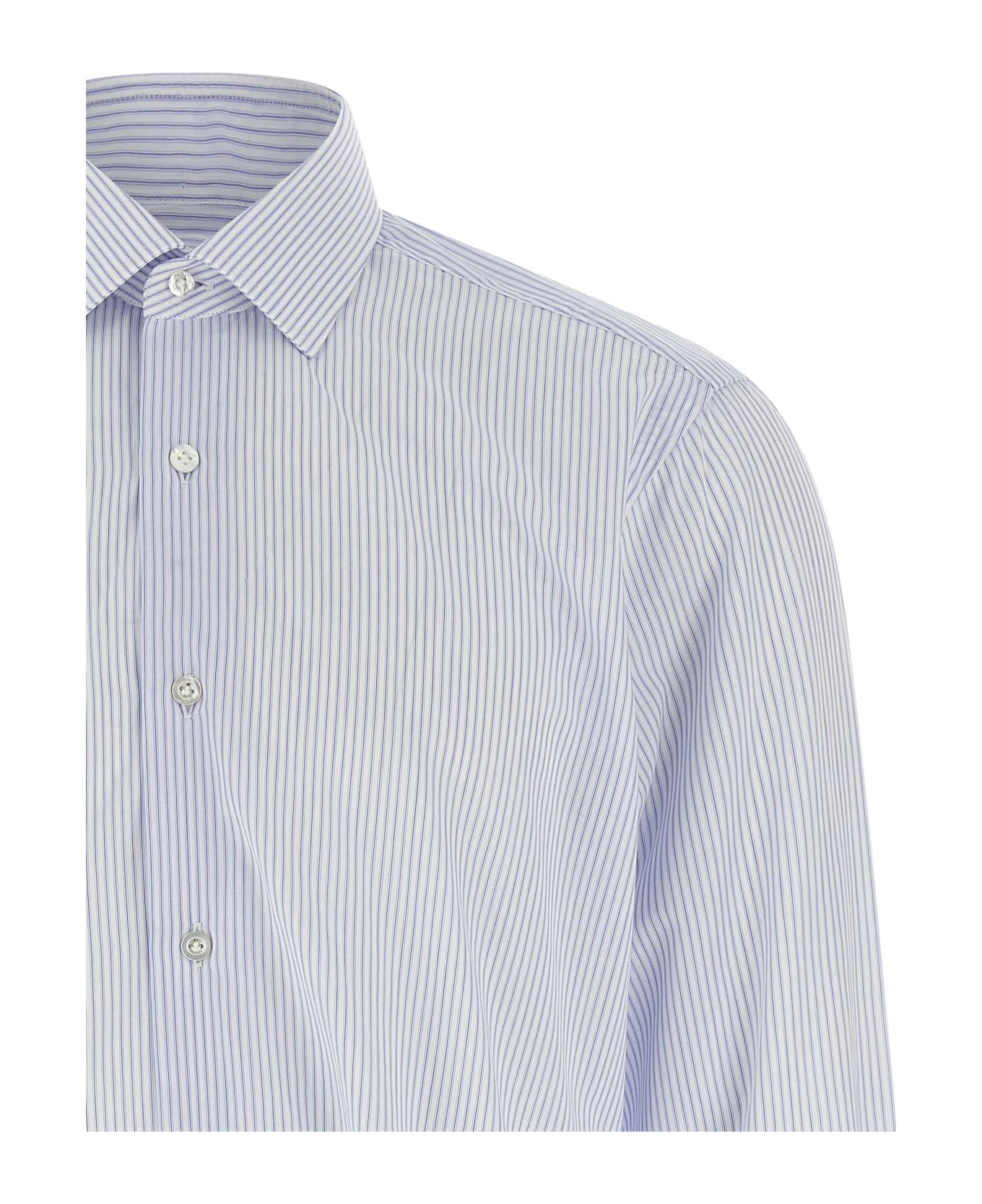 Barba Napoli Striped Shirt - Light Blue
