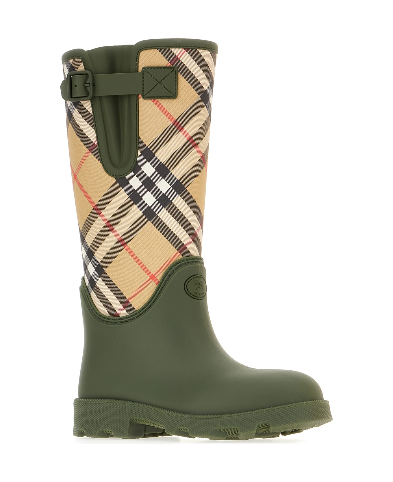Burberry Printed Rubber Marsh Stamp Boots - GREEN/NEUTRALS