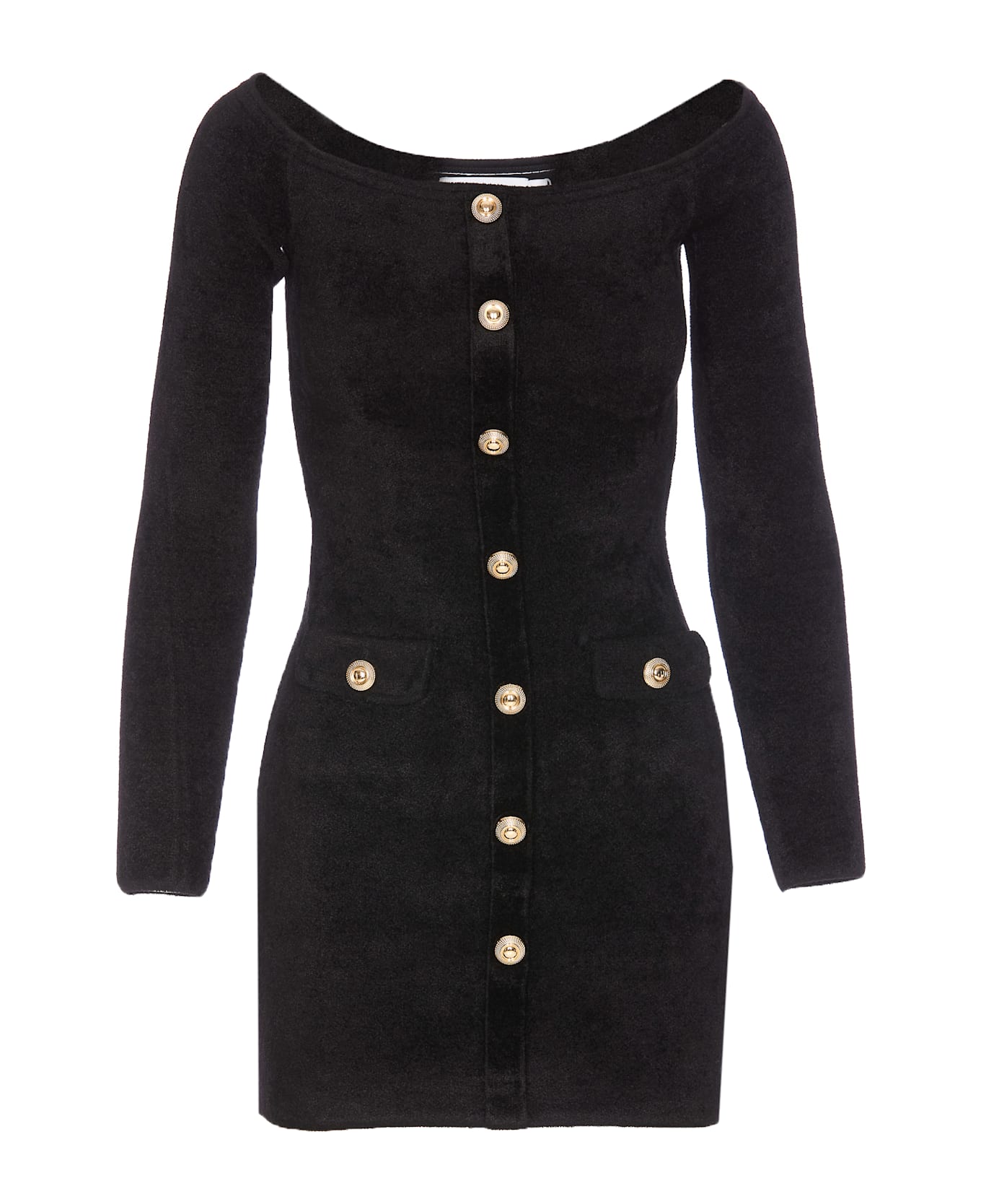 self-portrait Chenille Knit Mini Dress - Black