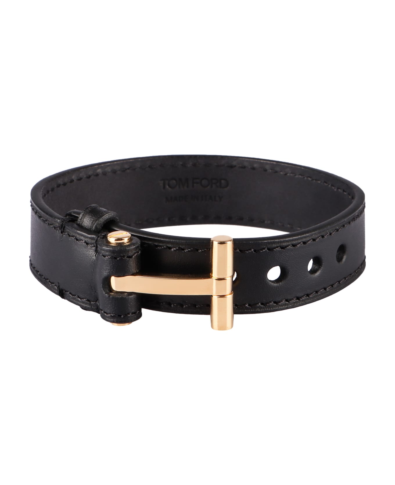 Tom Ford T Leather Bracelet - black